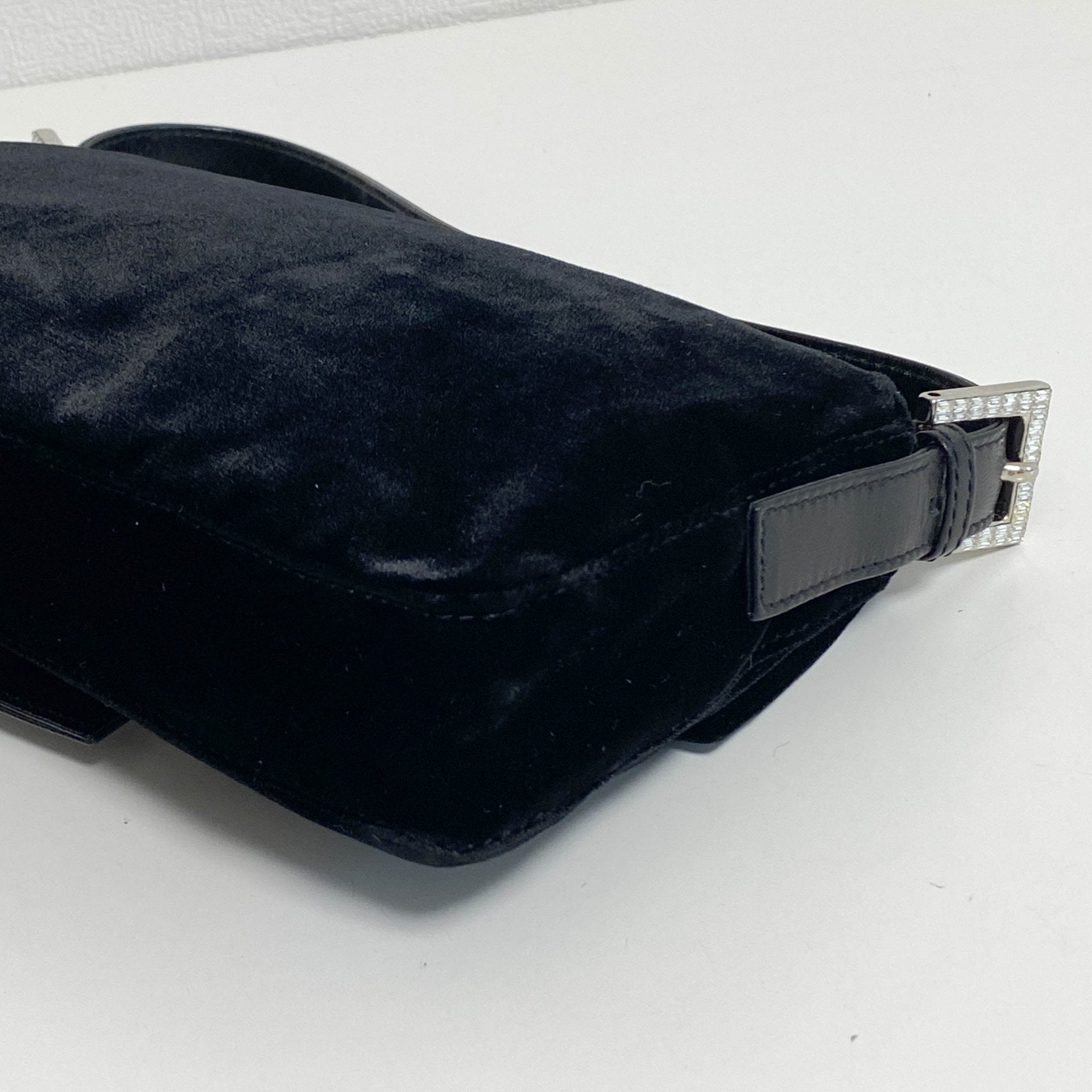 FENDI Baguette Black Velvet Rhinestone Hardware Shoulder Bag, in , Sold by HIVE PRELOVED - Shoulder Bags, ,