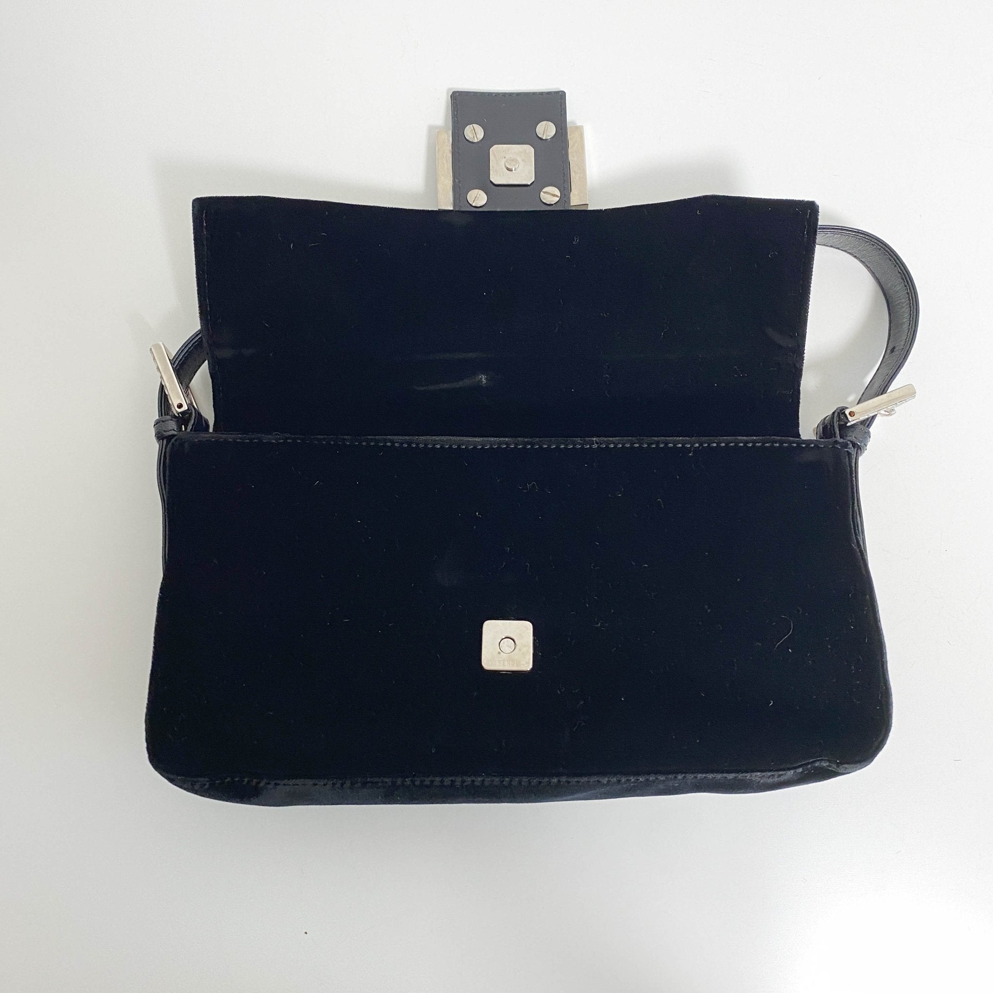 FENDI Baguette Black Velvet Rhinestone Hardware Shoulder Bag, in , Sold by HIVE PRELOVED - Shoulder Bags, ,