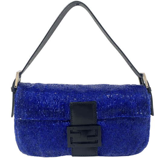 FENDI Baguette Blue Beaded Shoulder Bag, in , Sold by HIVE PRELOVED - Shoulder Bags, ,