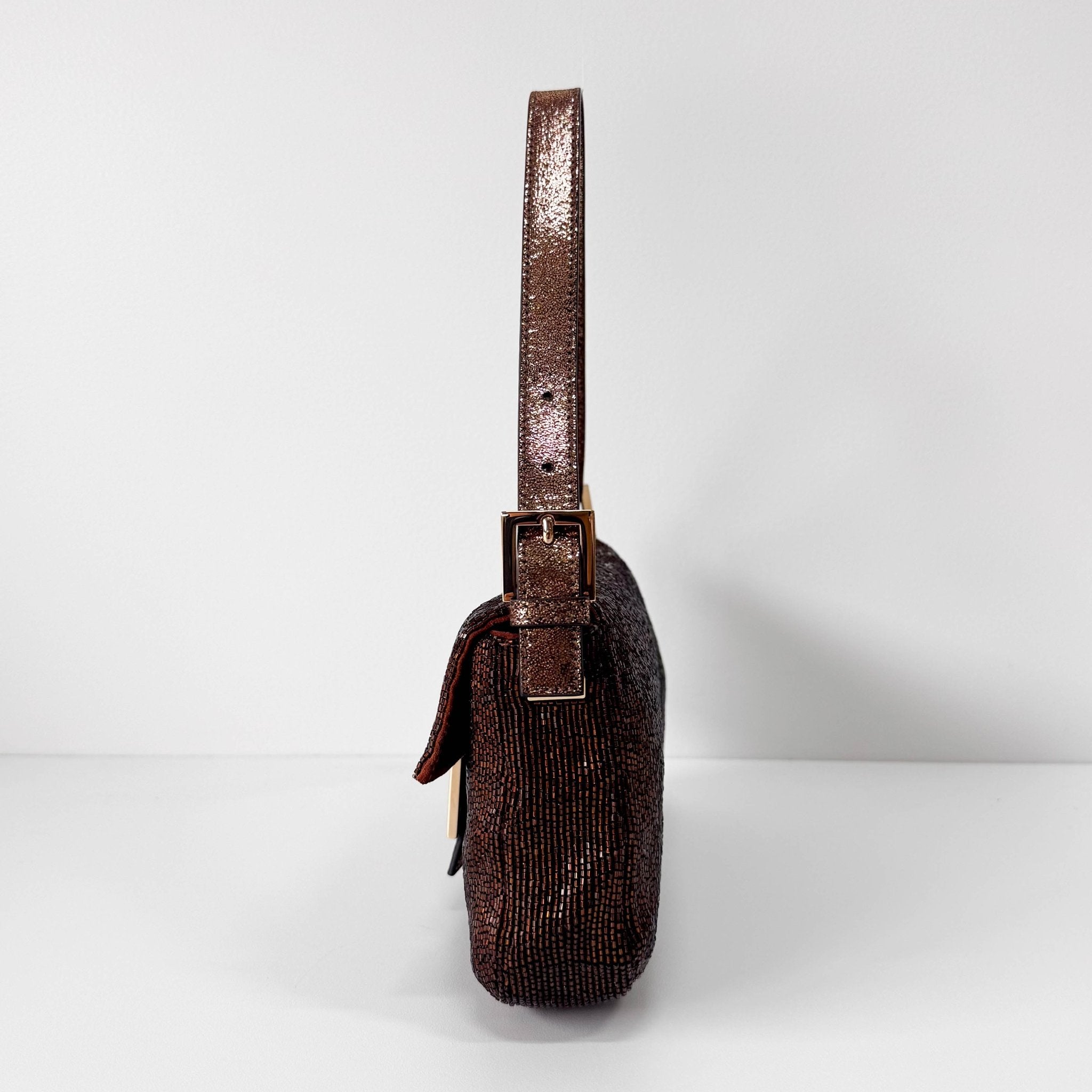 FENDI Baguette Brown Beaded Shoulder Bag, in , Sold by HIVE PRELOVED - Shoulder Bags, ,