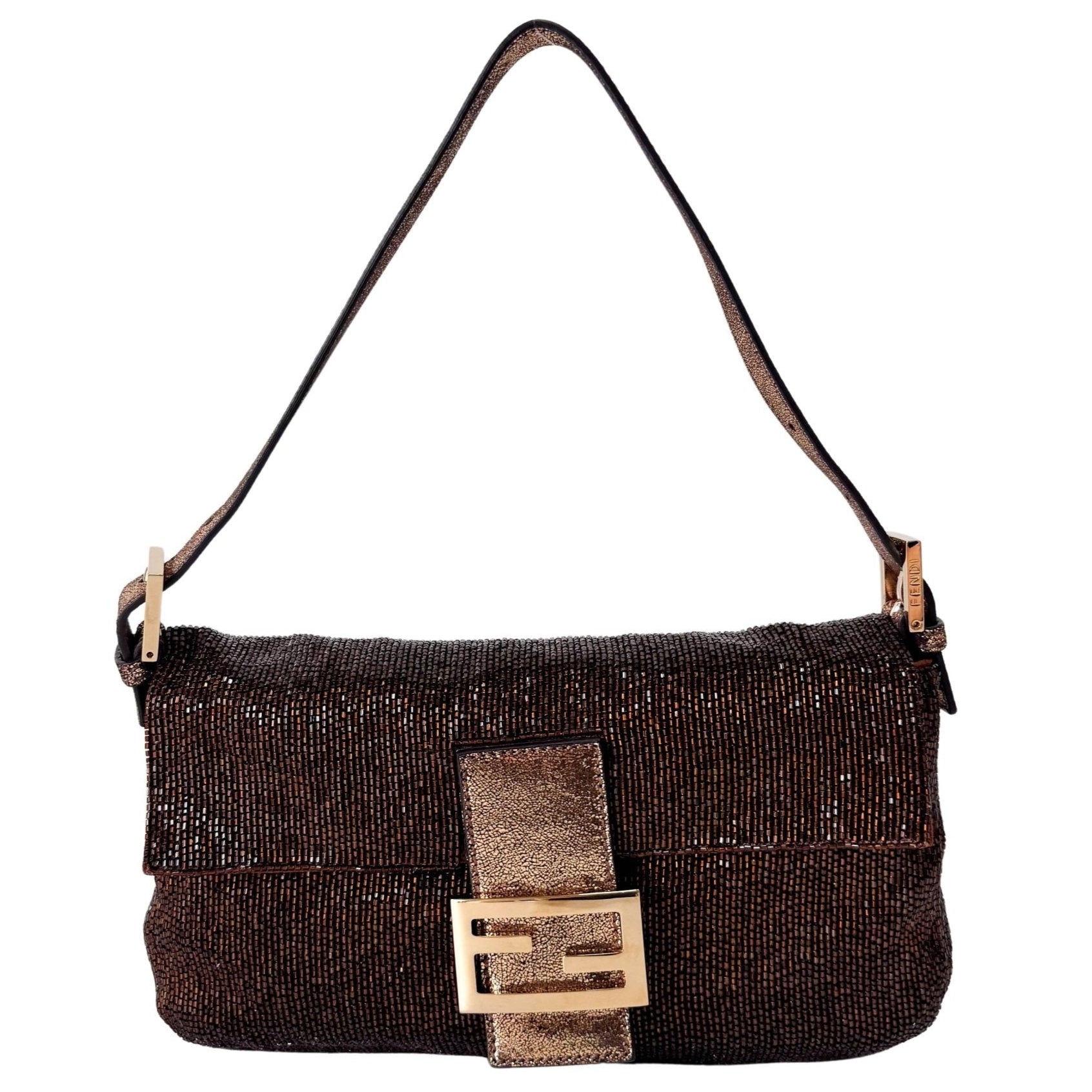 FENDI Baguette Brown Beaded Shoulder Bag, in , Sold by HIVE PRELOVED - Shoulder Bags, ,