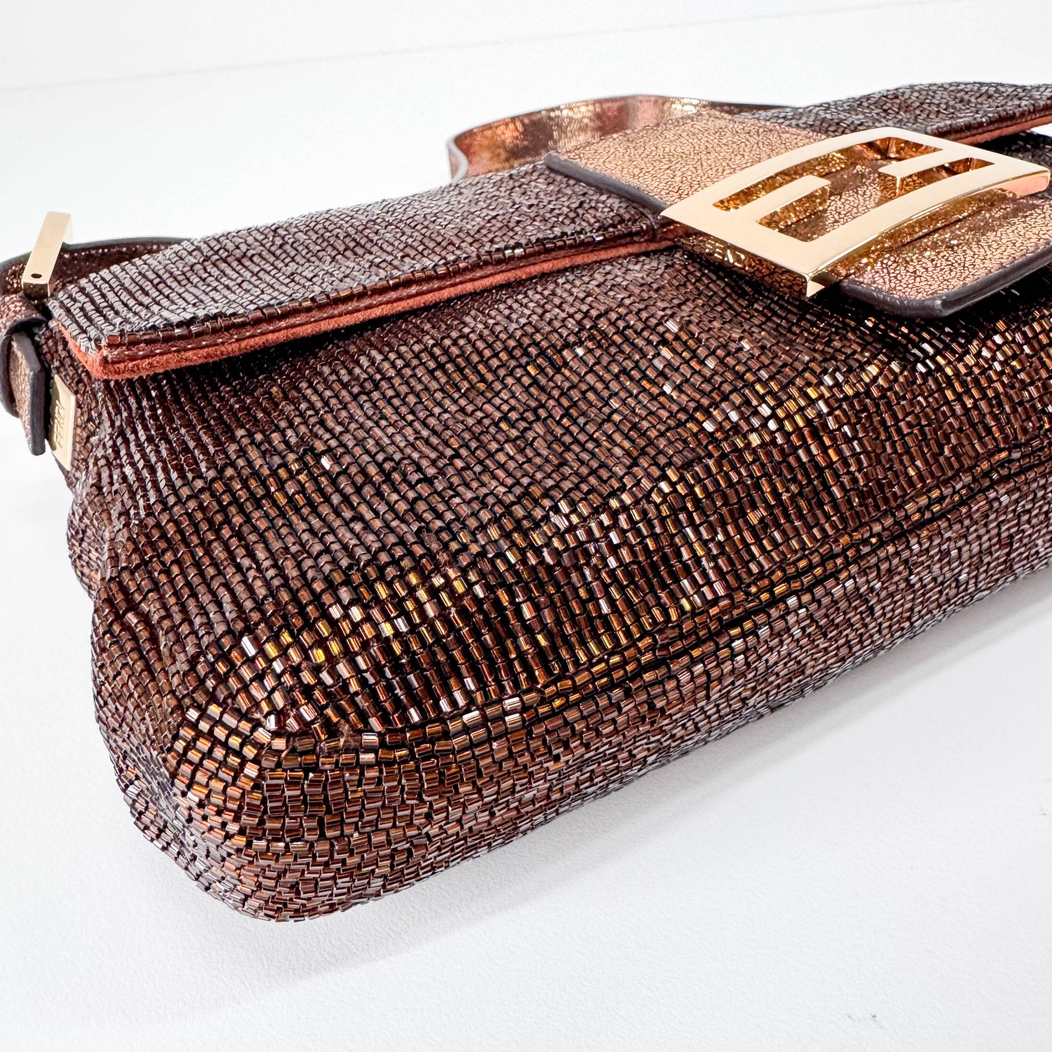 FENDI Baguette Brown Beaded Shoulder Bag, in , Sold by HIVE PRELOVED - Shoulder Bags, ,
