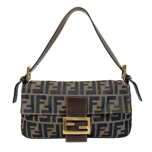FENDI Baguette Brown Canvas Shoulder Bagwith Gold Hardware, in , Sold by HIVE PRELOVED - Shoulder Bags, ,