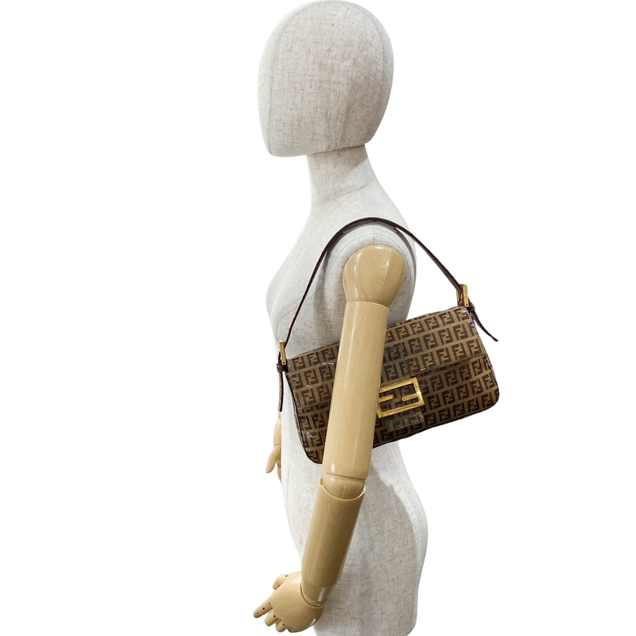 FENDI Baguette Brown Coated Canvas Shoulder Bag, in , Sold by HIVE PRELOVED - Shoulder Bags, ,