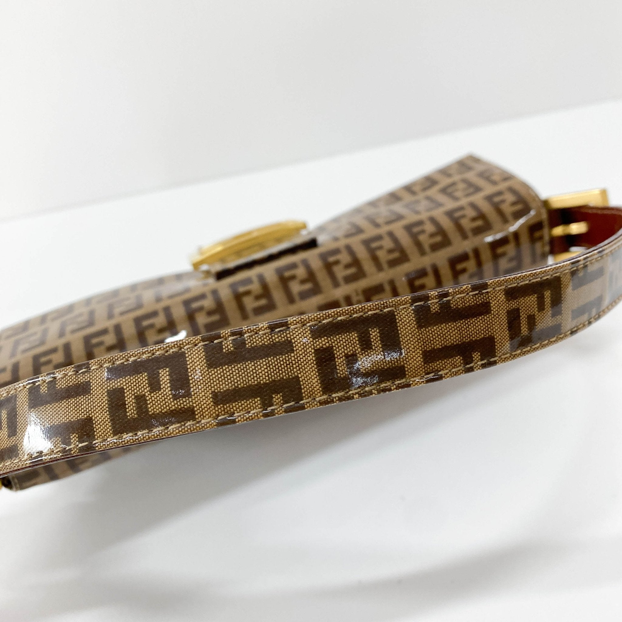 FENDI Baguette Brown Coated Canvas Shoulder Bag, in , Sold by HIVE PRELOVED - Shoulder Bags, ,