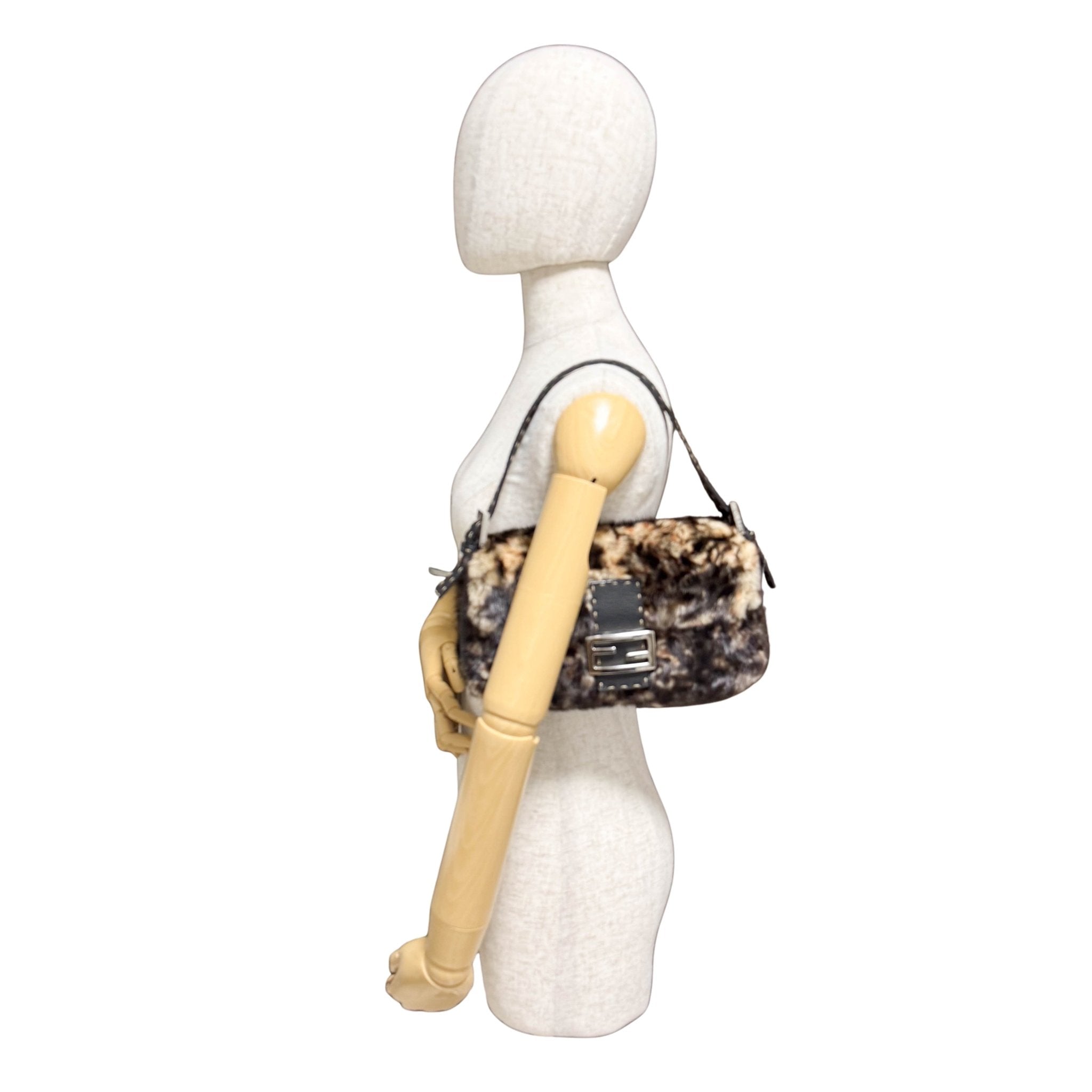 FENDI Baguette Brown Fur Selleria Shoulder Bag, in , Sold by HIVE PRELOVED - Shoulder Bags, ,