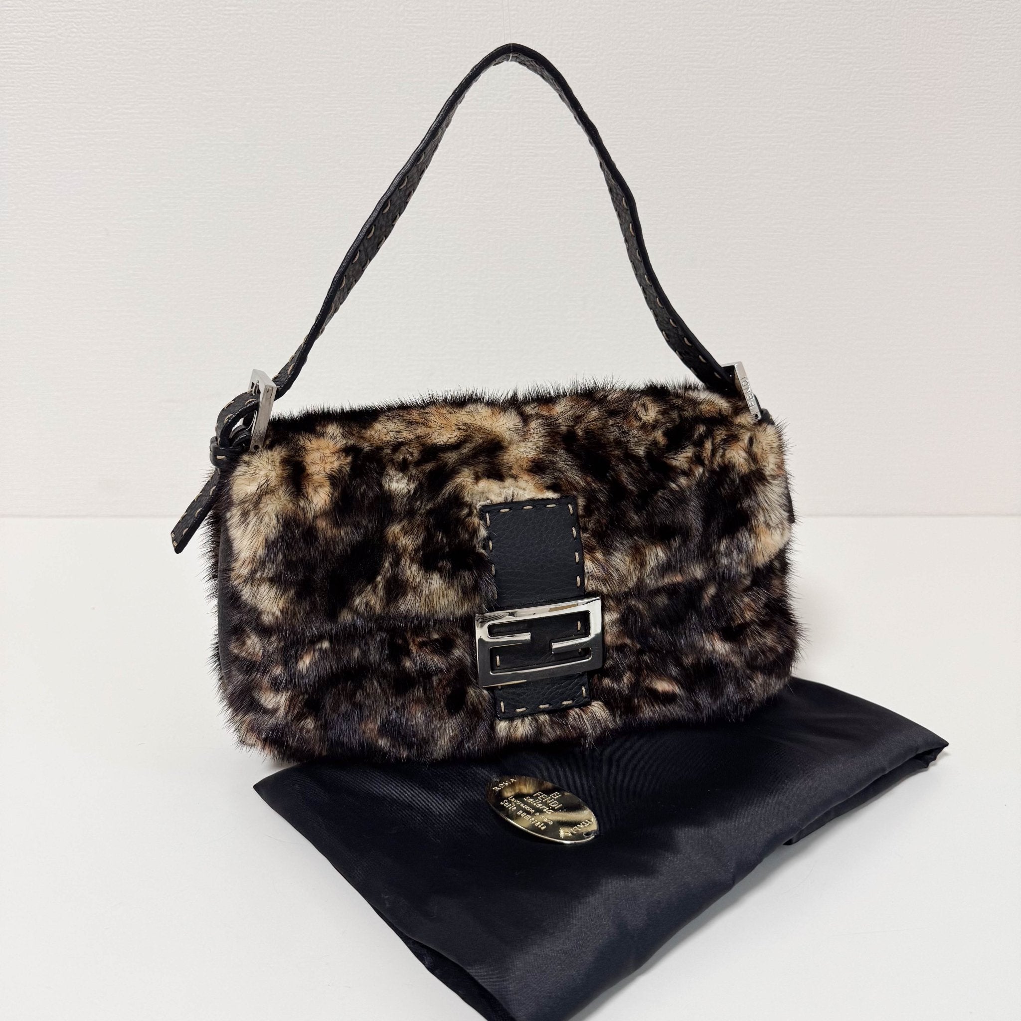 FENDI Baguette Brown Fur Selleria Shoulder Bag, in , Sold by HIVE PRELOVED - Shoulder Bags, ,
