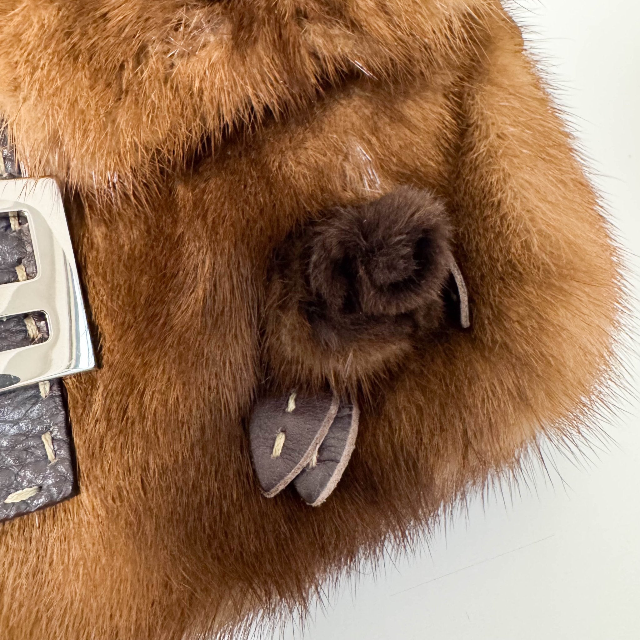 FENDI Baguette Brown Fur with Flower Selleria Shoulder Bag, in , Sold by HIVE PRELOVED - Shoulder Bags, ,