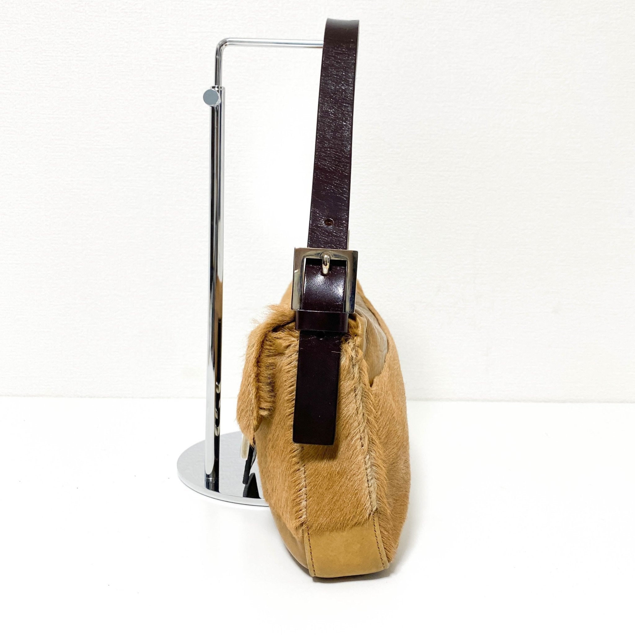 FENDI Baguette Brown Leather and Ponyhair Patchwork Shoulder Bag, in , Sold by HIVE PRELOVED - Shoulder Bags, ,