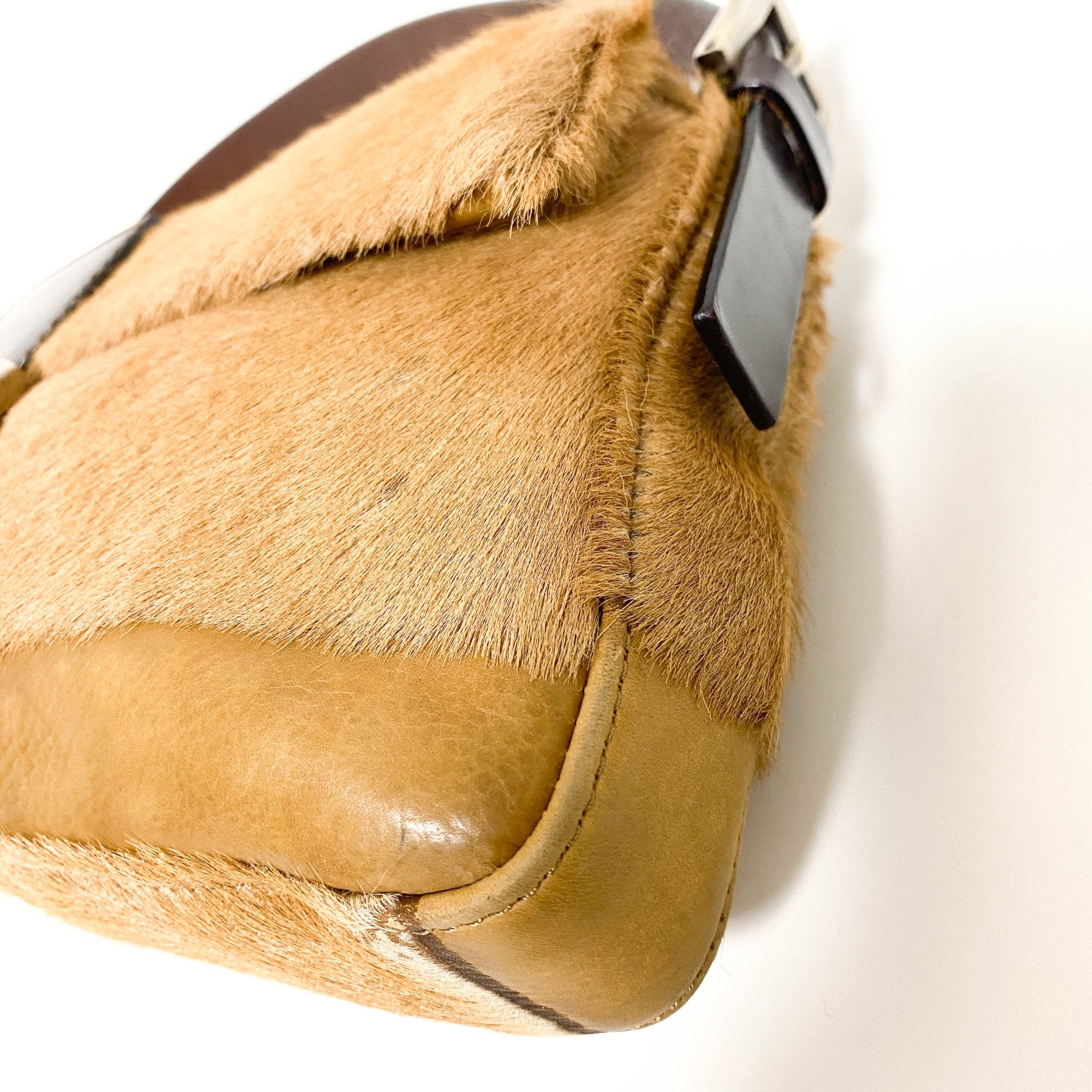 FENDI Baguette Brown Leather and Ponyhair Patchwork Shoulder Bag, in , Sold by HIVE PRELOVED - Shoulder Bags, ,