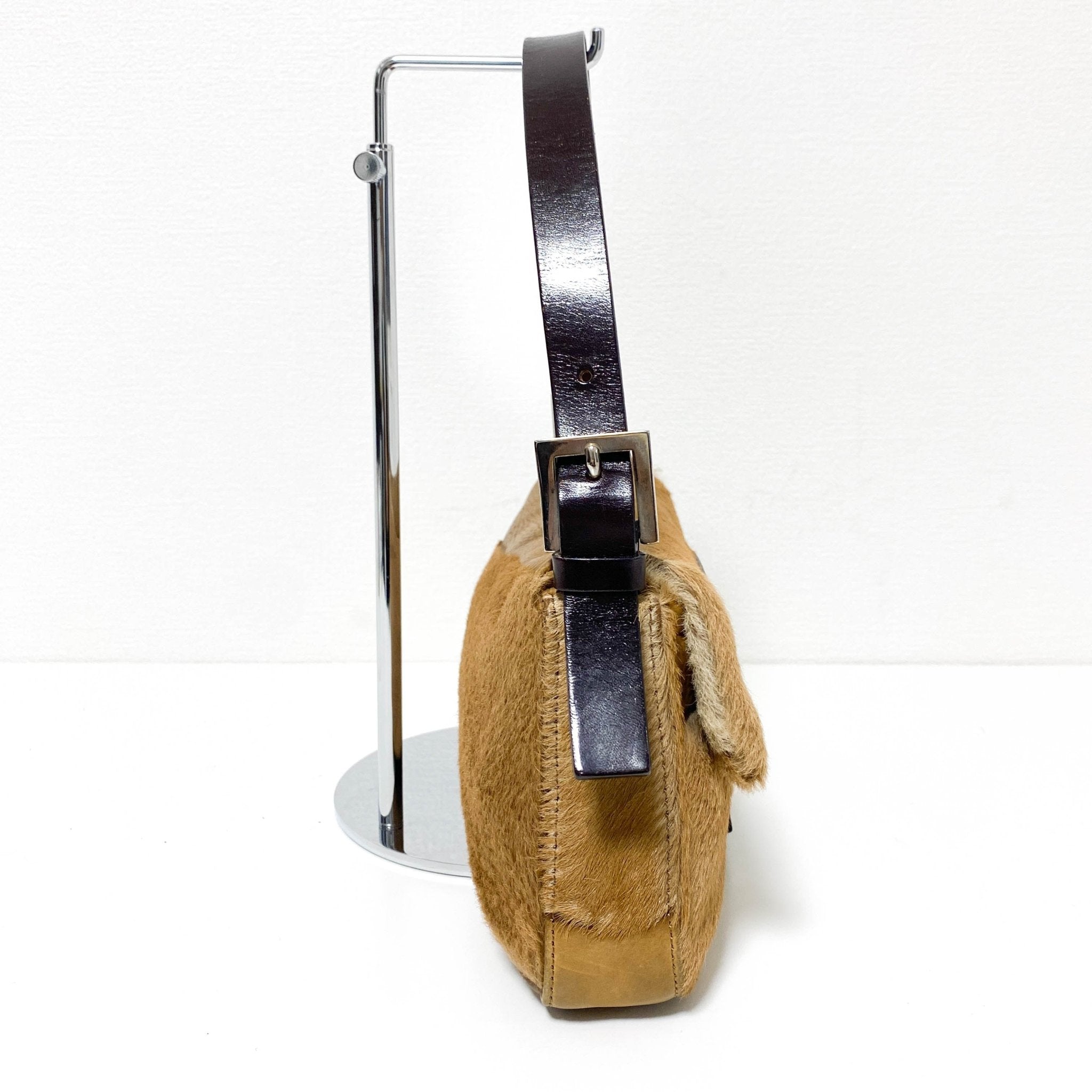 FENDI Baguette Brown Leather and Ponyhair Patchwork Shoulder Bag, in , Sold by HIVE PRELOVED - Shoulder Bags, ,