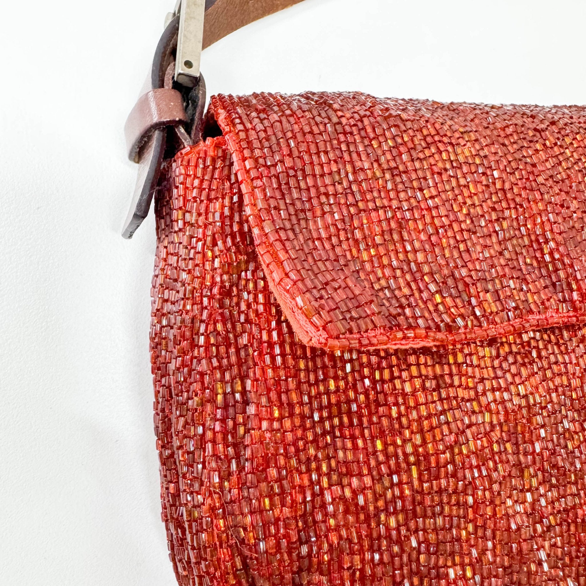 FENDI Baguette Brown Orange Beaded Shoulder Bag, in , Sold by HIVE PRELOVED - Shoulder Bags, ,