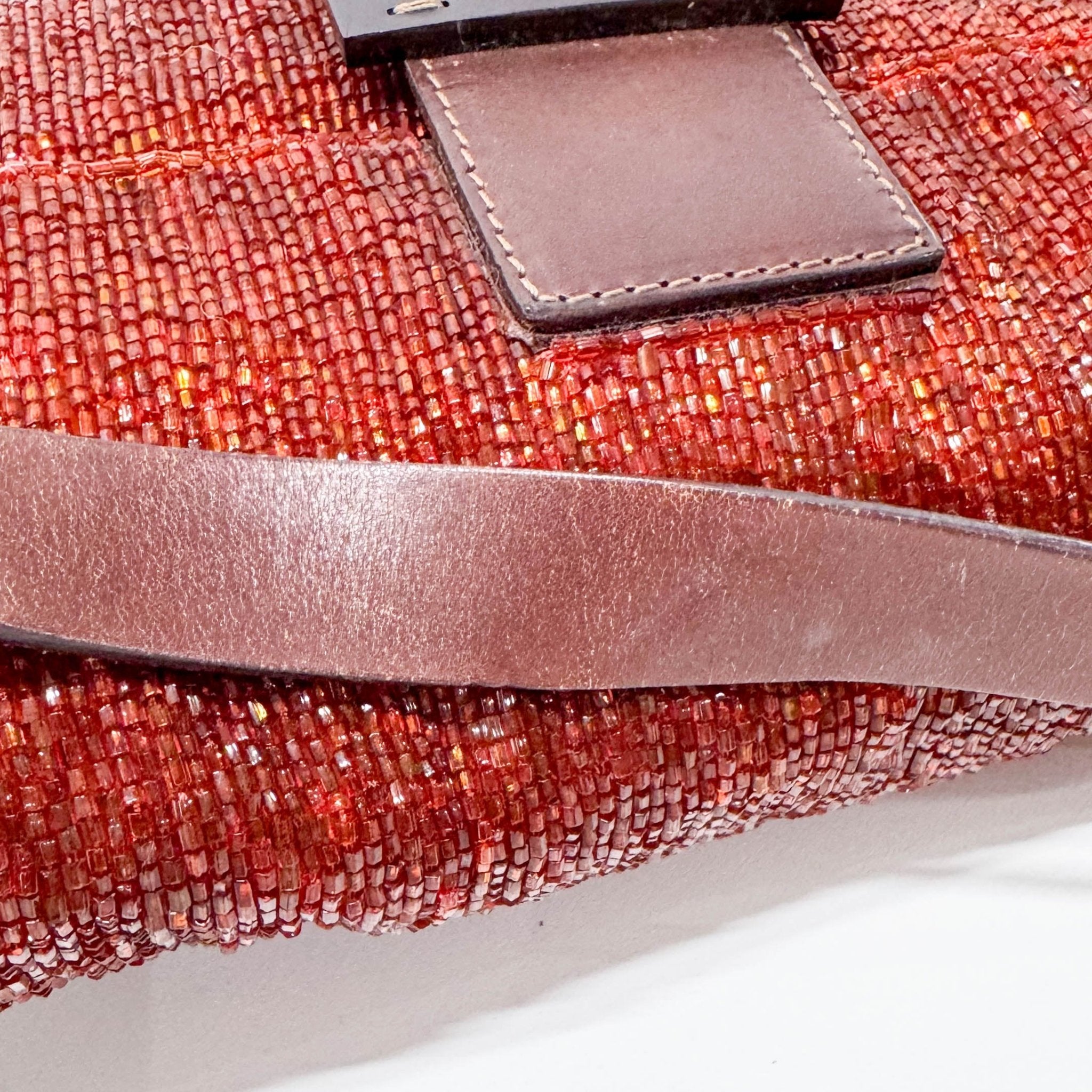 FENDI Baguette Brown Orange Beaded Shoulder Bag, in , Sold by HIVE PRELOVED - Shoulder Bags, ,