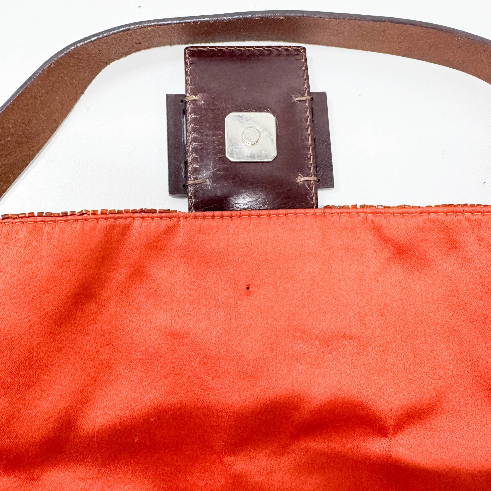 FENDI Baguette Brown Orange Beaded Shoulder Bag, in , Sold by HIVE PRELOVED - Shoulder Bags, ,