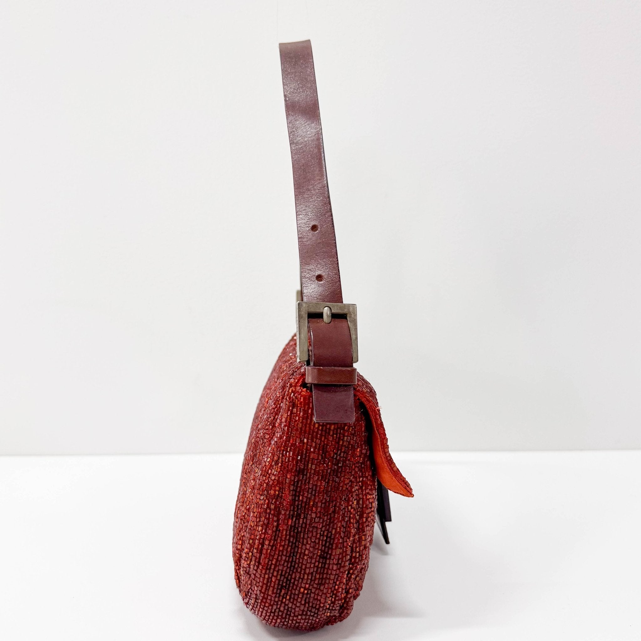 FENDI Baguette Brown Orange Beaded Shoulder Bag, in , Sold by HIVE PRELOVED - Shoulder Bags, ,