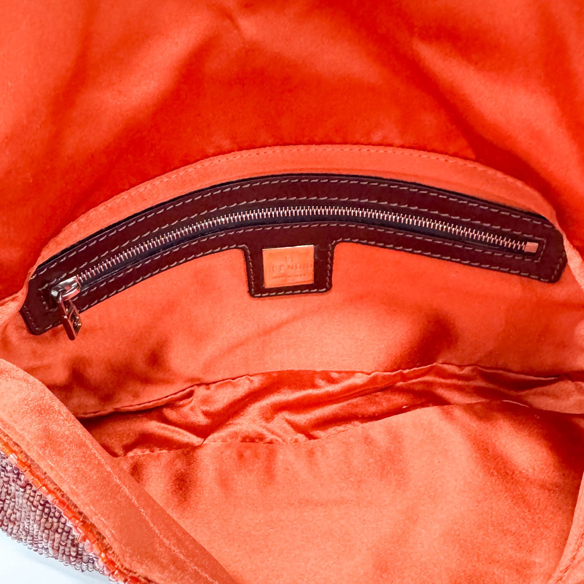 FENDI Baguette Brown Orange Beaded Shoulder Bag, in , Sold by HIVE PRELOVED - Shoulder Bags, ,