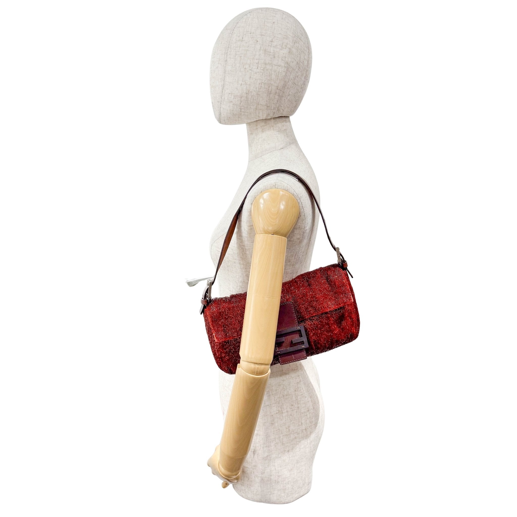 FENDI Baguette Brown Orange Beaded Shoulder Bag, in , Sold by HIVE PRELOVED - Shoulder Bags, ,