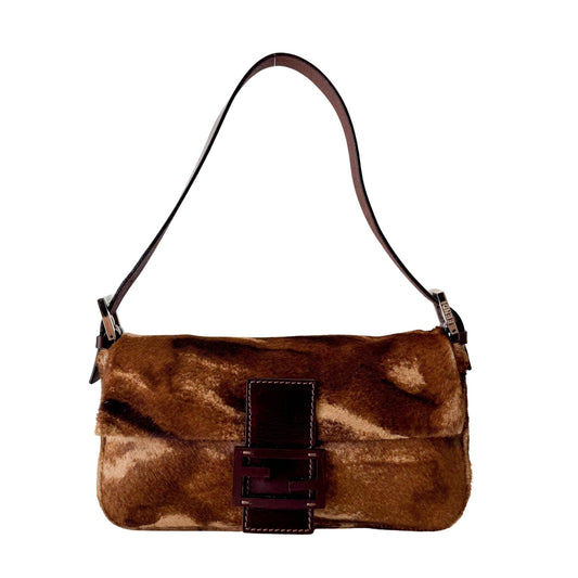 FENDI Baguette Brown Pony Hair Shoulder Bag, in , Sold by HIVE PRELOVED - Shoulder Bags, ,