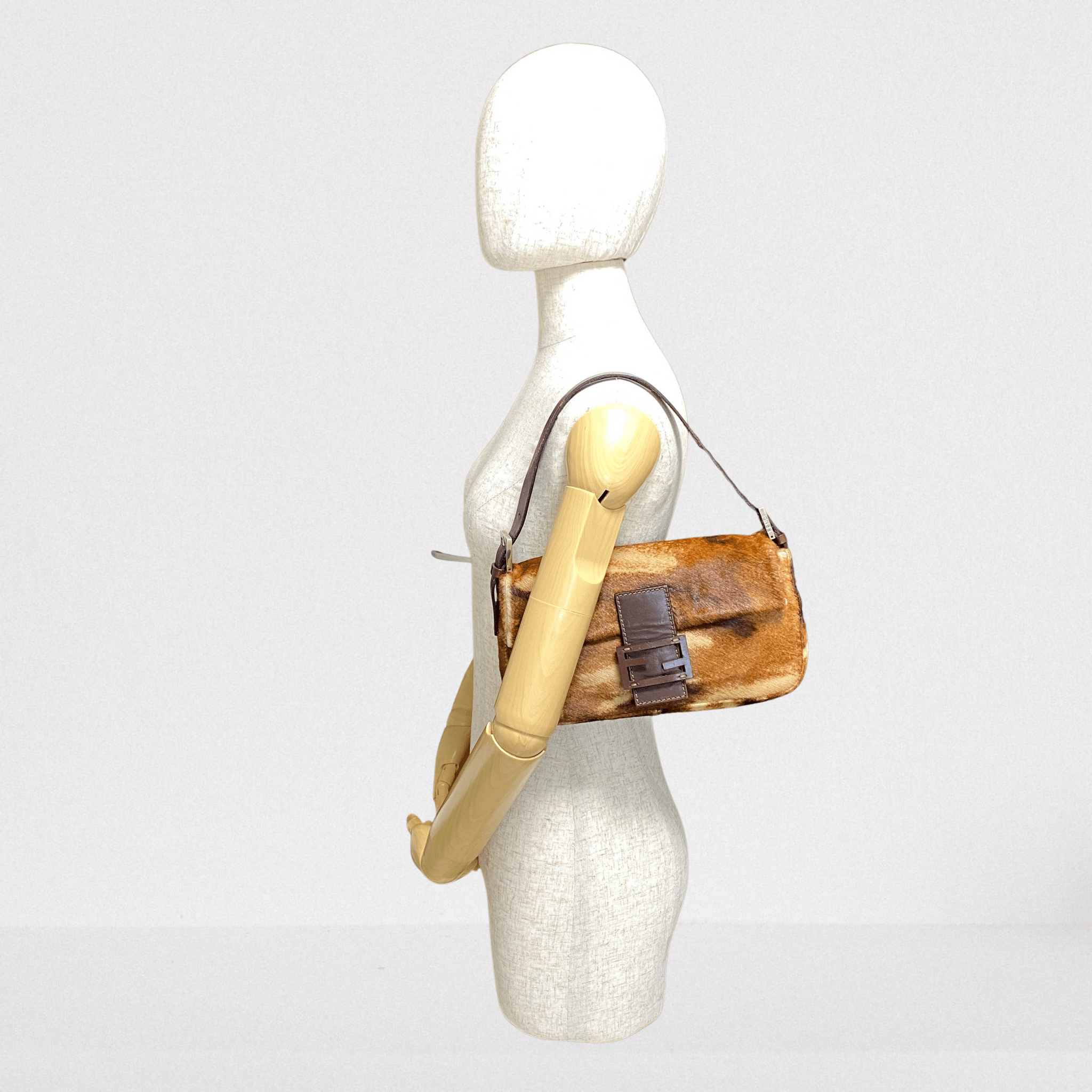 FENDI Baguette Brown Pony Hair Shoulder Bag, in , Sold by HIVE PRELOVED - Shoulder Bags, ,