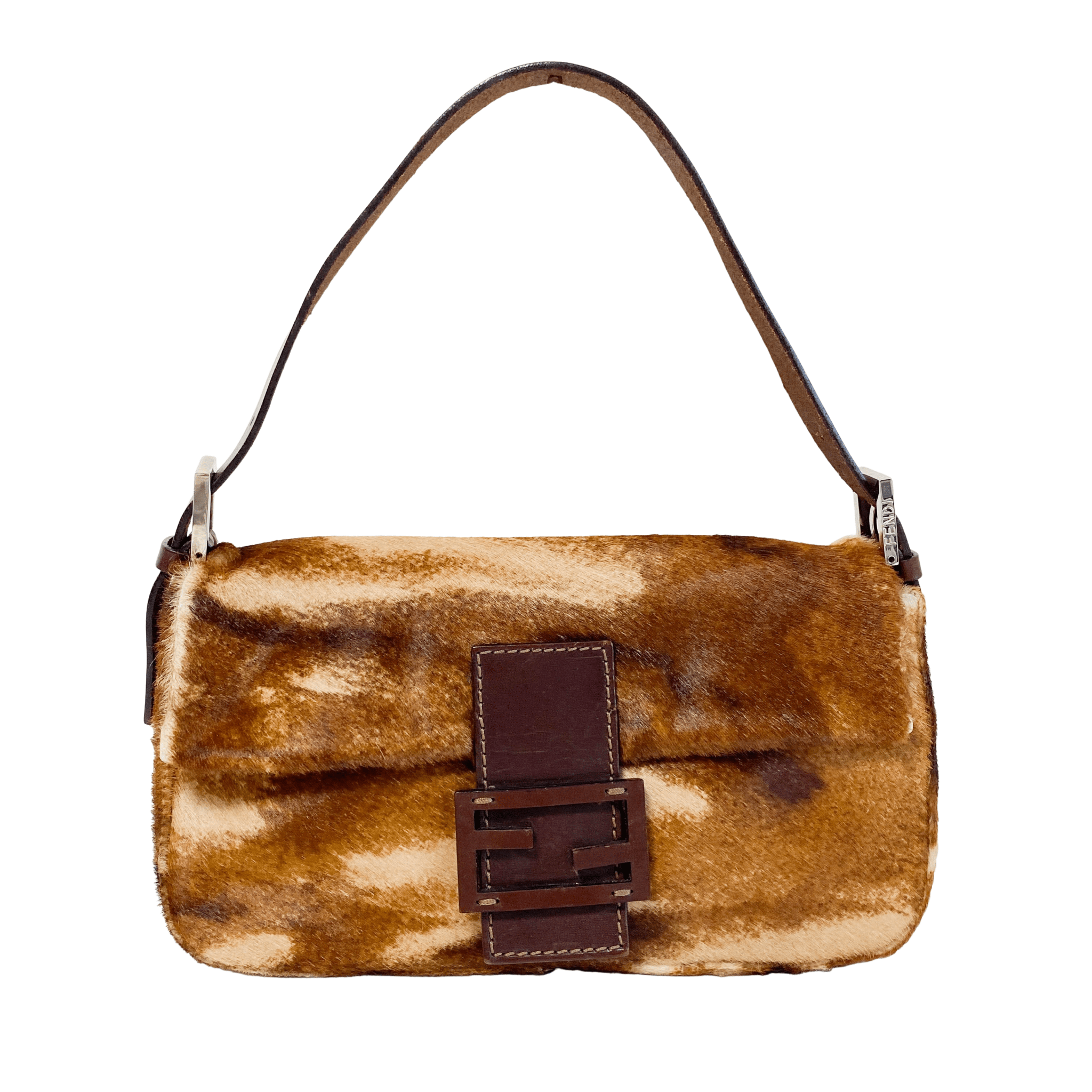 FENDI Baguette Brown Pony Hair Shoulder Bag, in , Sold by HIVE PRELOVED - Shoulder Bags, ,