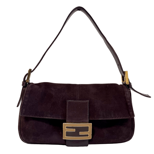FENDI Baguette Brown Suede Shoulder Bag, in , Sold by HIVE PRELOVED - Shoulder Bags, ,