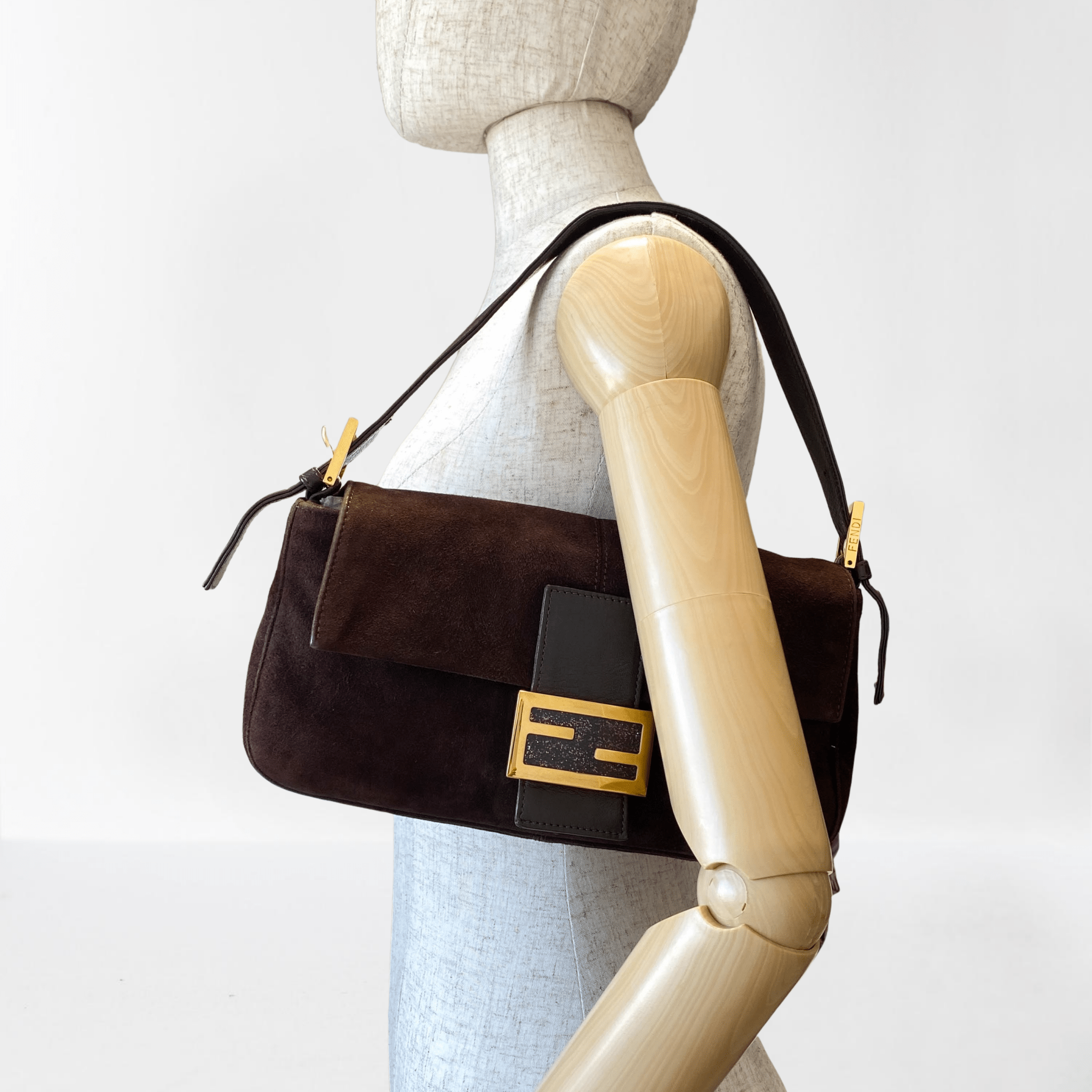 FENDI Baguette Brown Suede Shoulder Bag, in , Sold by HIVE PRELOVED - Shoulder Bags, ,