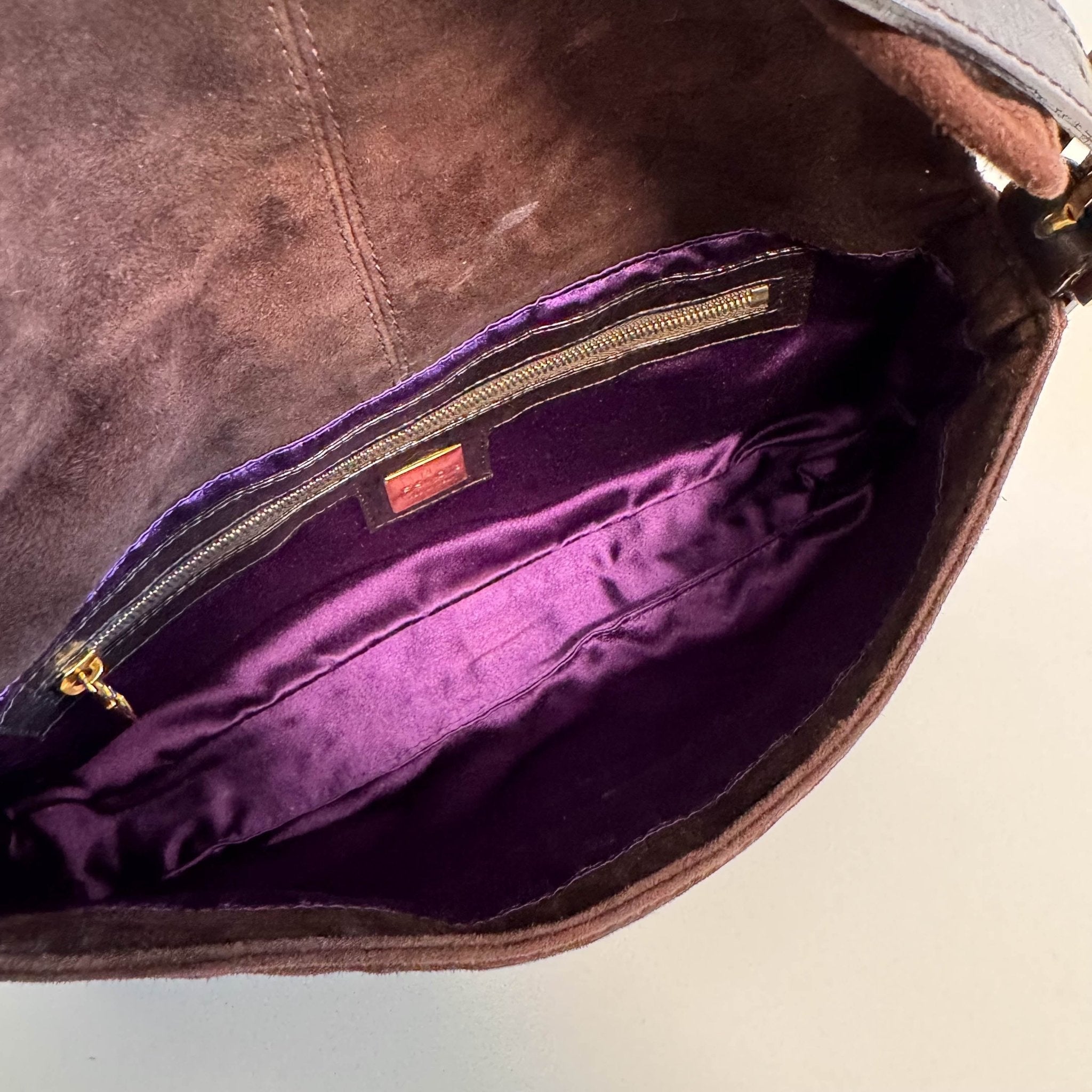 FENDI Baguette Brown Suede Shoulder Bag, in , Sold by HIVE PRELOVED - Shoulder Bags, ,