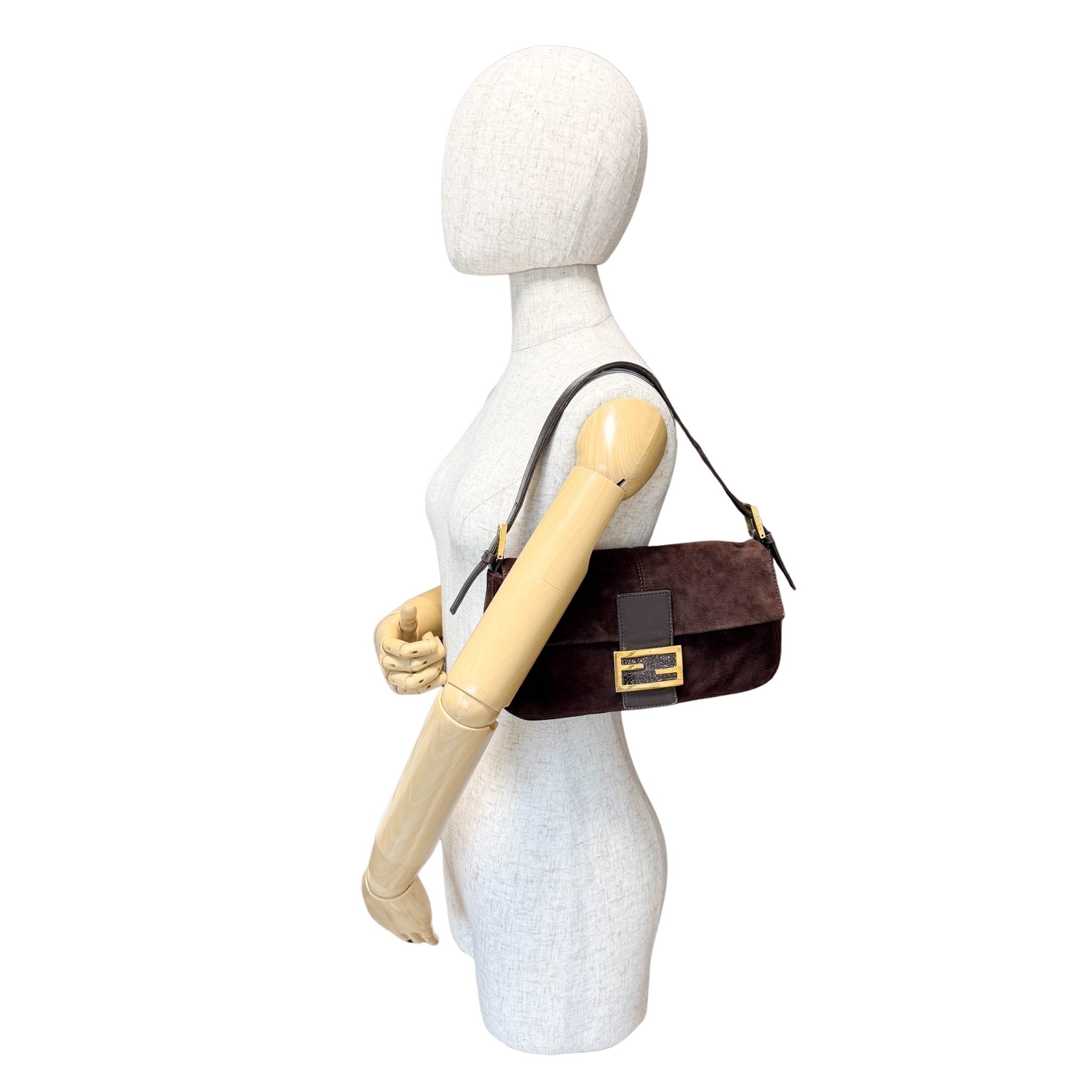 FENDI Baguette Brown Suede Shoulder Bag, in , Sold by HIVE PRELOVED - Shoulder Bags, ,