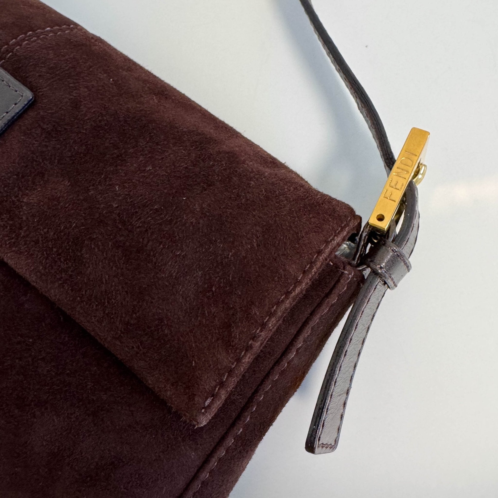 FENDI Baguette Brown Suede Shoulder Bag, in , Sold by HIVE PRELOVED - Shoulder Bags, ,