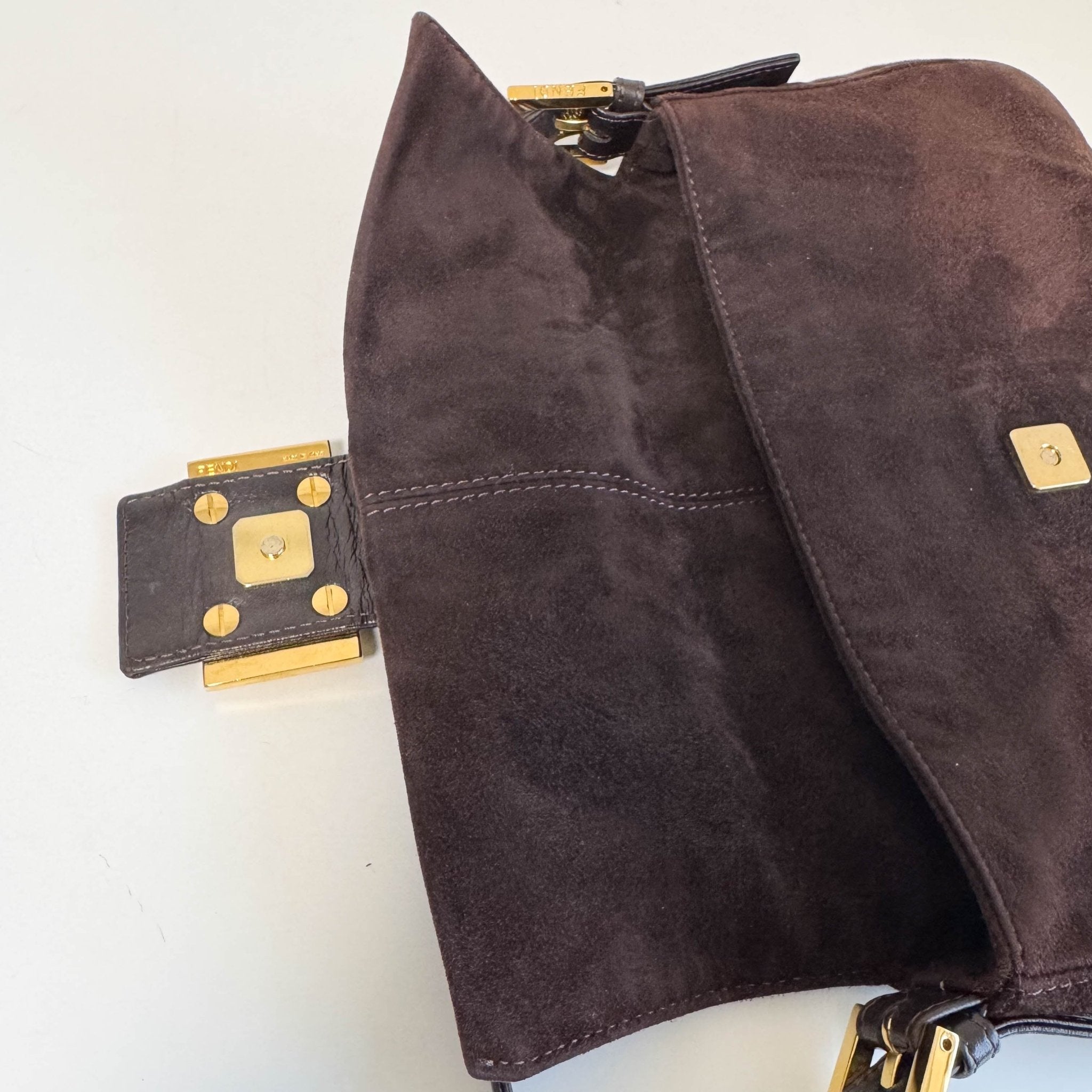 FENDI Baguette Brown Suede Shoulder Bag, in , Sold by HIVE PRELOVED - Shoulder Bags, ,