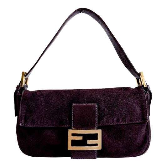 FENDI Baguette Brown Suede Shoulder Bag, in , Sold by HIVE PRELOVED - Shoulder Bags, ,