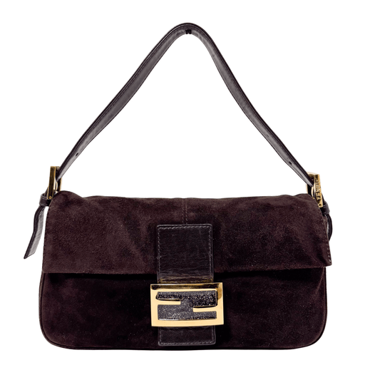 FENDI Baguette Brown Suede Shoulder Bag, in , Sold by HIVE PRELOVED - Shoulder Bags, ,