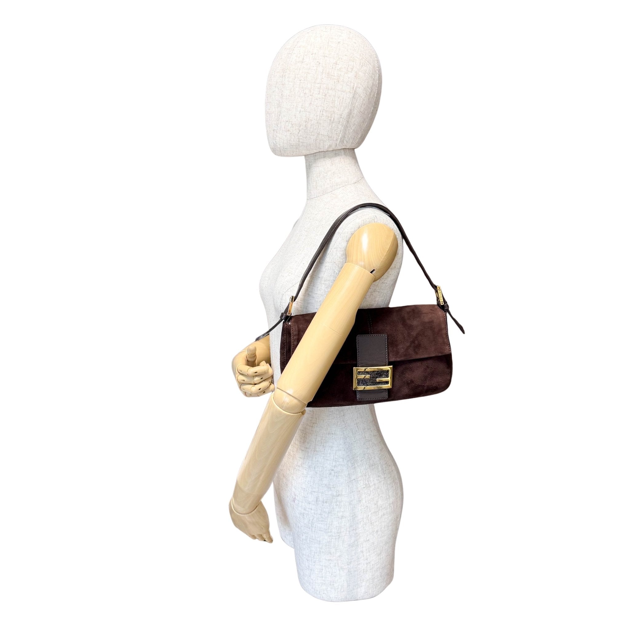 FENDI Baguette Brown Suede Shoulder Bag, in , Sold by HIVE PRELOVED - Shoulder Bags, ,