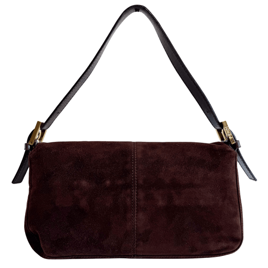 FENDI Baguette Brown Suede Shoulder Bag, in , Sold by HIVE PRELOVED - Shoulder Bags, ,