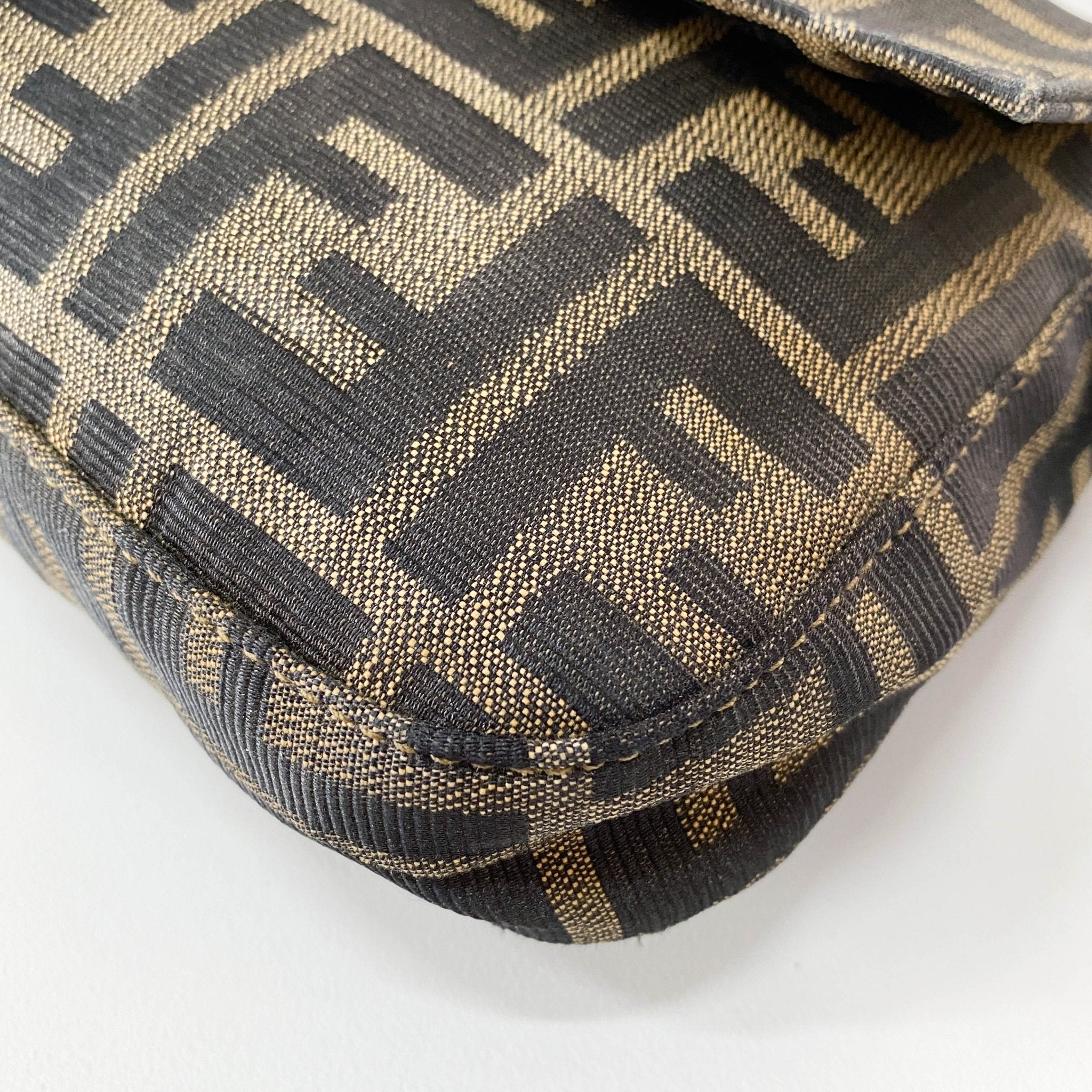 FENDI Baguette Brown Zucca Canvas Shoulder Bag with Gold Hardware, in , Sold by HIVE PRELOVED - Shoulder Bags, ,