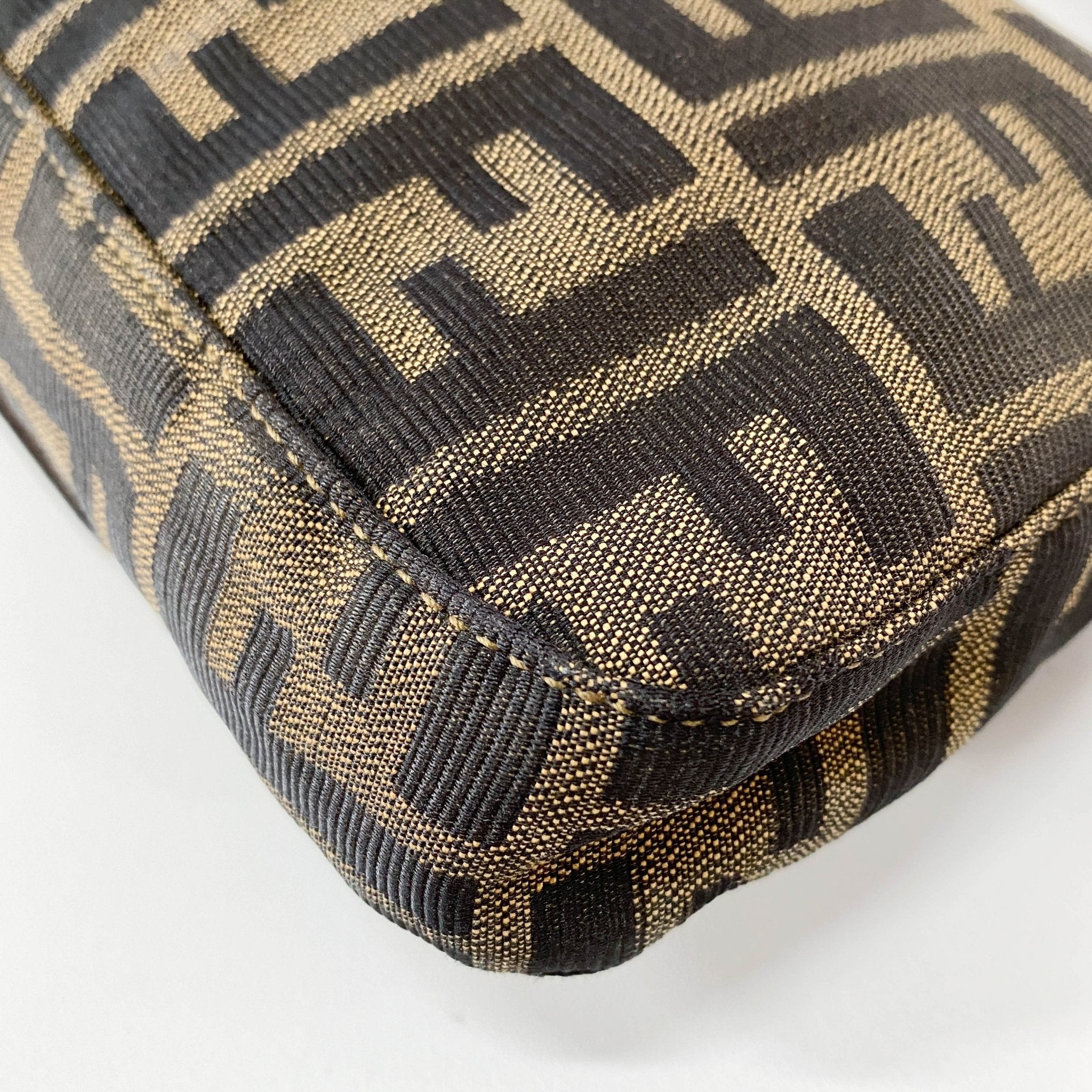 FENDI Baguette Brown Zucca Canvas Shoulder Bag with Gold Hardware, in , Sold by HIVE PRELOVED - Shoulder Bags, ,