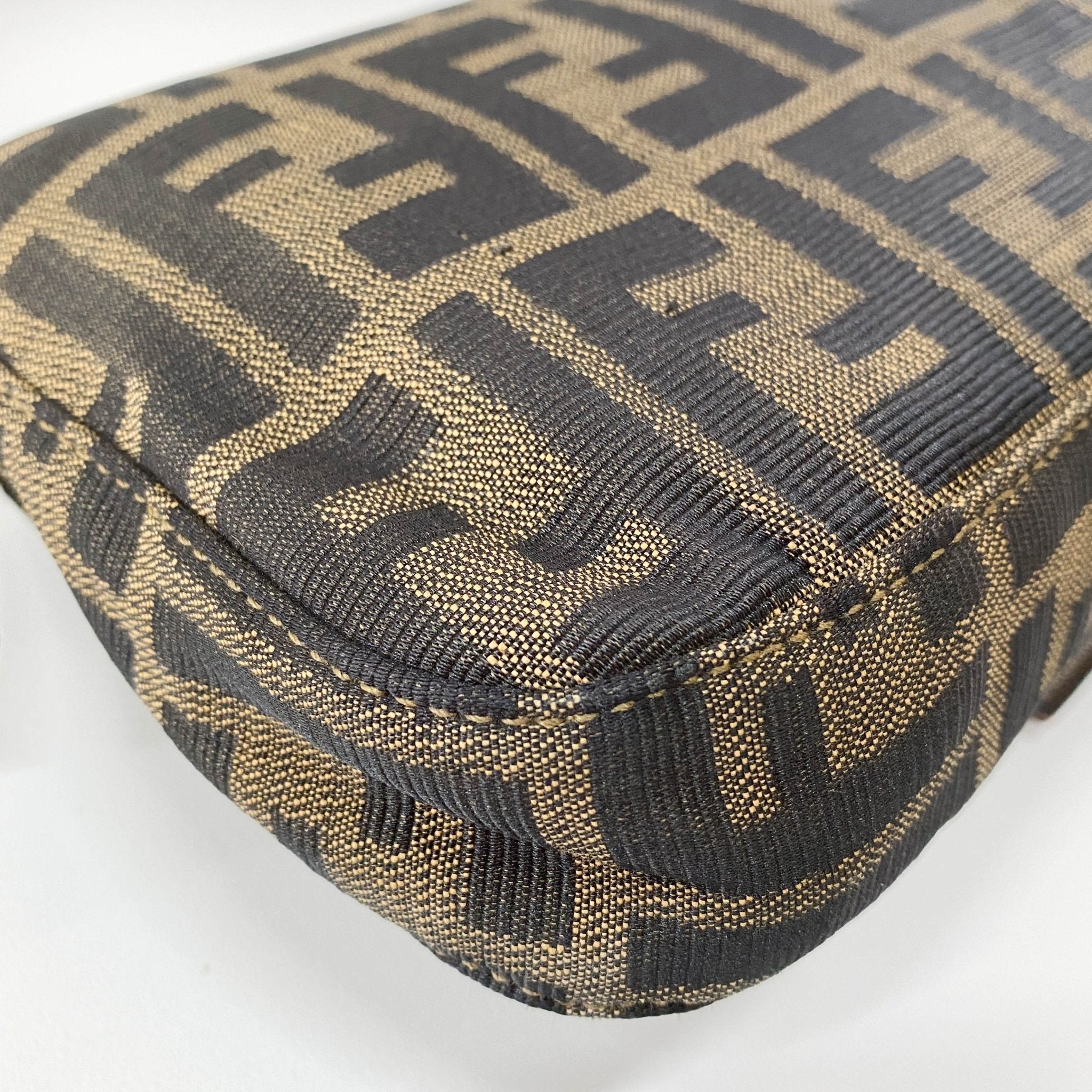 FENDI Baguette Brown Zucca Canvas Shoulder Bag with Gold Hardware, in , Sold by HIVE PRELOVED - Shoulder Bags, ,