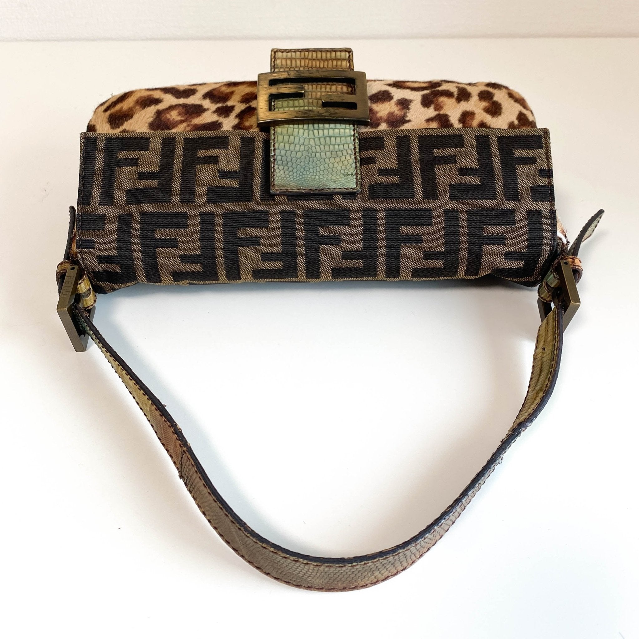 FENDI Baguette Brown Zucca Canvas/Ponyhair Shoulder Bag, in , Sold by HIVE PRELOVED - Shoulder Bags, ,