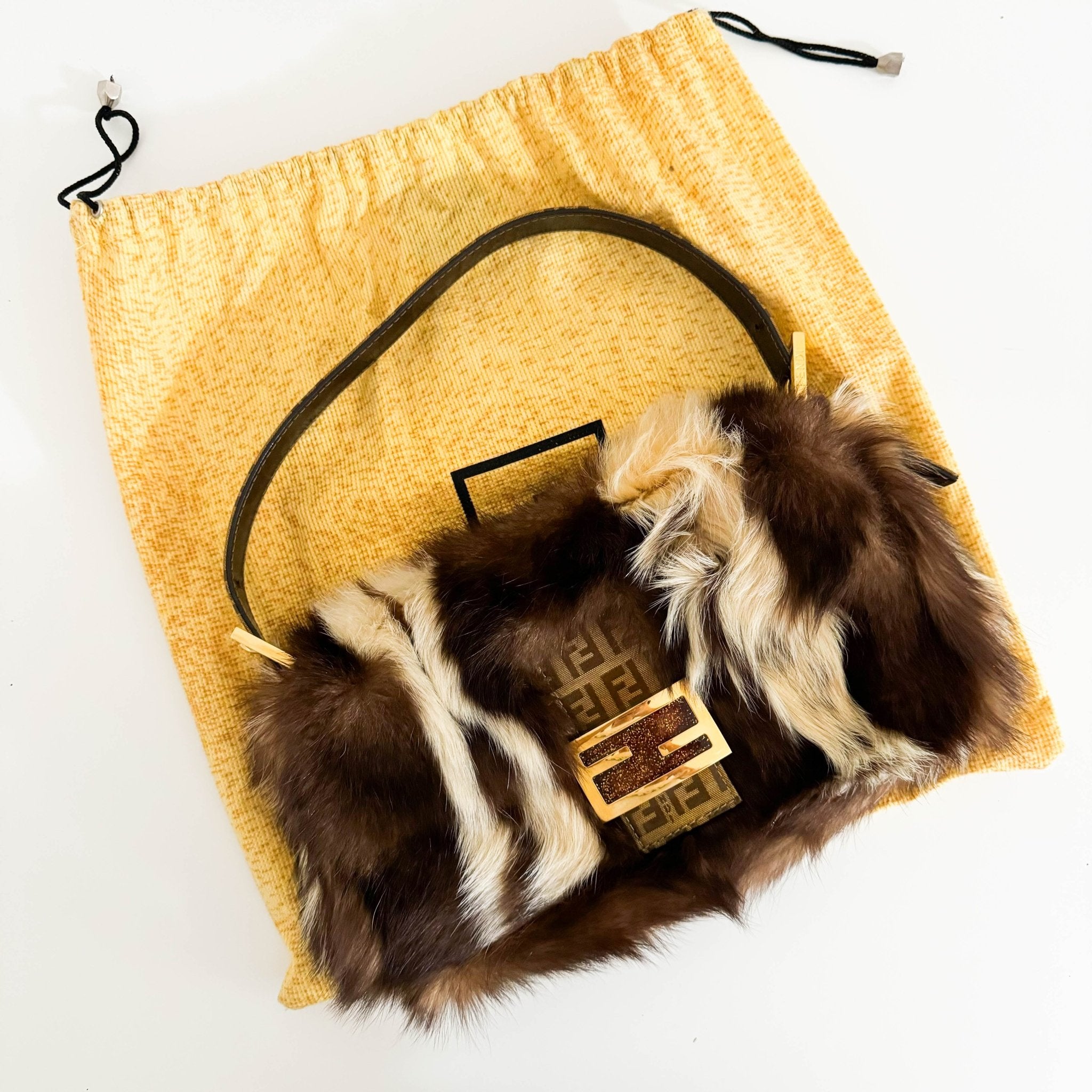 FENDI Baguette Brown/Beige Far Sparkly Hardware, in , Sold by HIVE PRELOVED - Shoulder Bags, ,