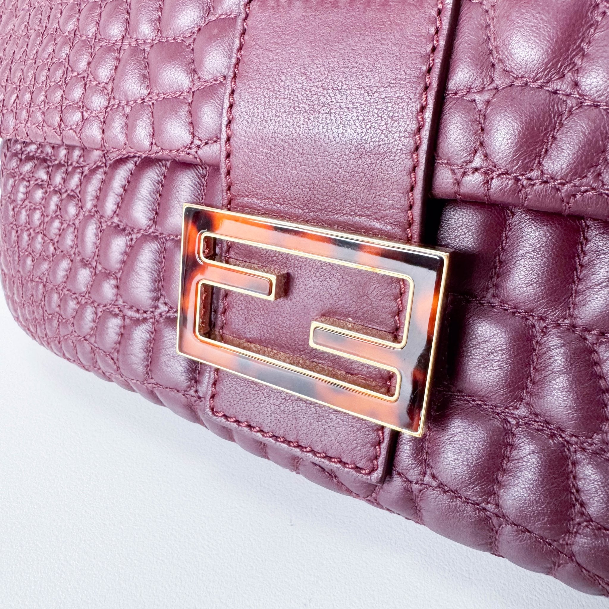 FENDI Baguette Burgundy Embossed Leather Shoulder Bag, in , Sold by HIVE PRELOVED - Shoulder Bags, ,