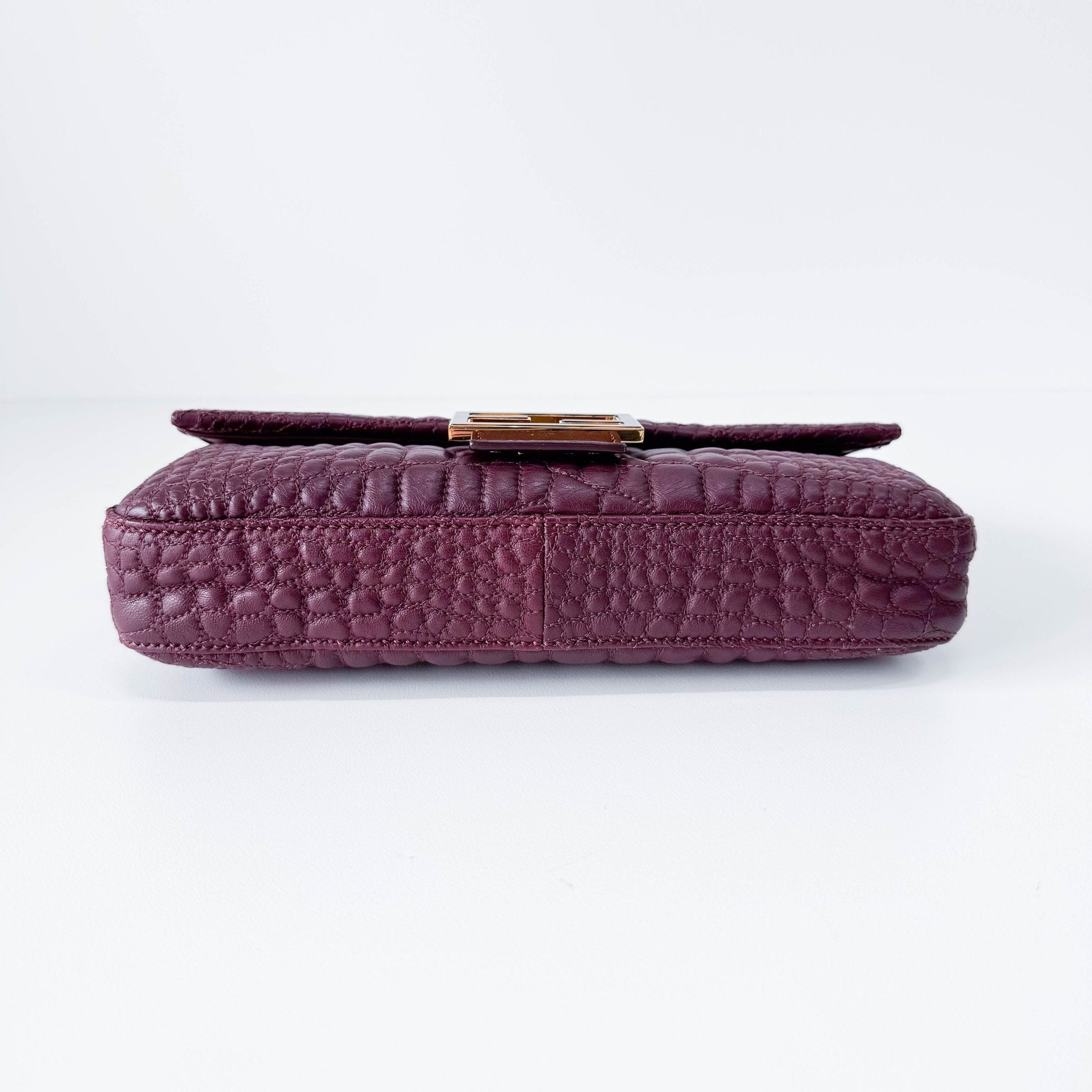 FENDI Baguette Burgundy Embossed Leather Shoulder Bag, in , Sold by HIVE PRELOVED - Shoulder Bags, ,