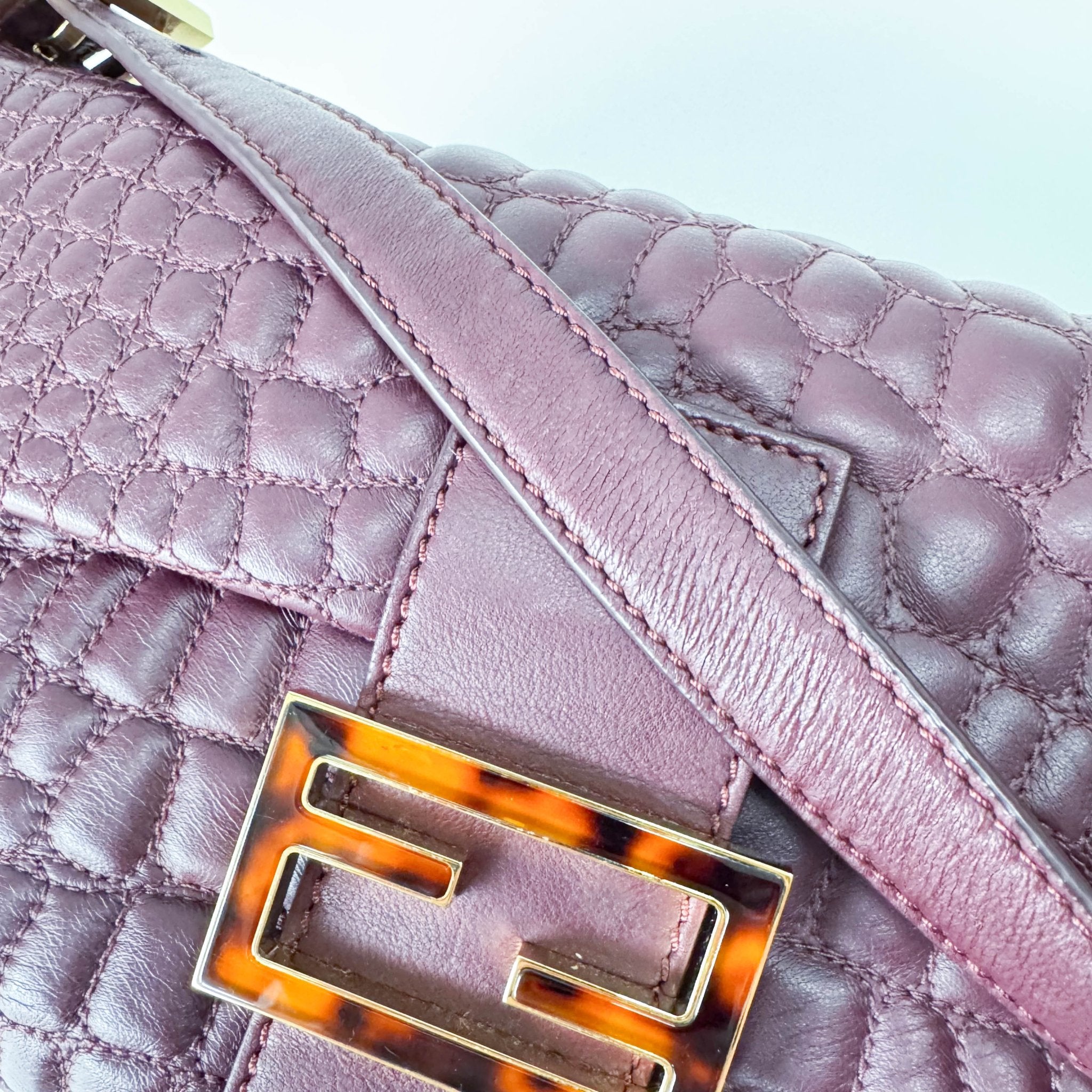 FENDI Baguette Burgundy Embossed Leather Shoulder Bag, in , Sold by HIVE PRELOVED - Shoulder Bags, ,