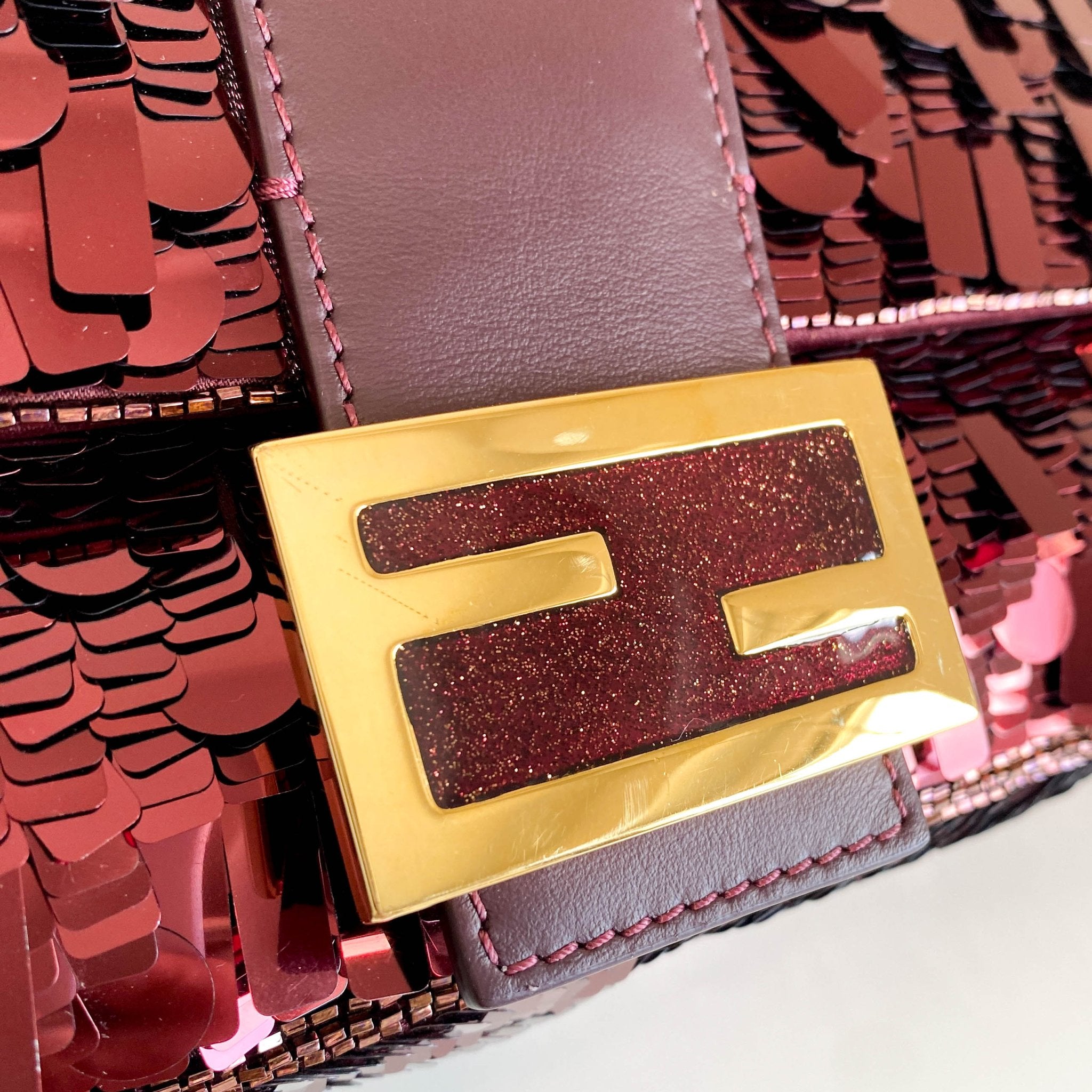 FENDI Baguette Burgundy Sequin Shoulder Bag, in , Sold by HIVE PRELOVED - Shoulder Bags, ,