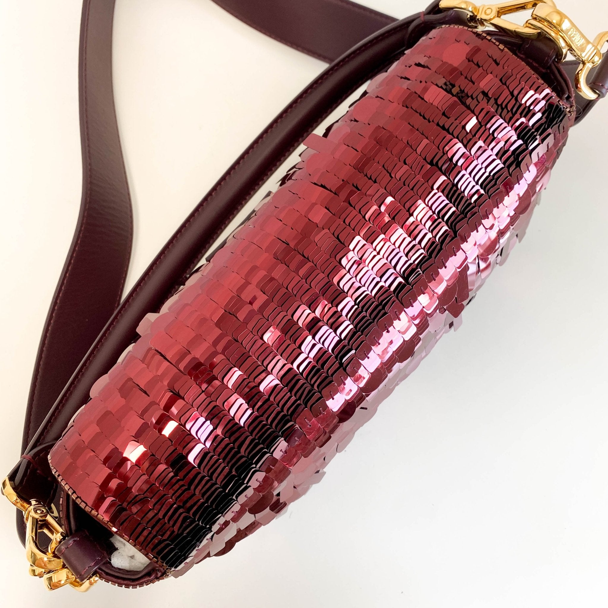 FENDI Baguette Burgundy Sequin Shoulder Bag, in , Sold by HIVE PRELOVED - Shoulder Bags, ,