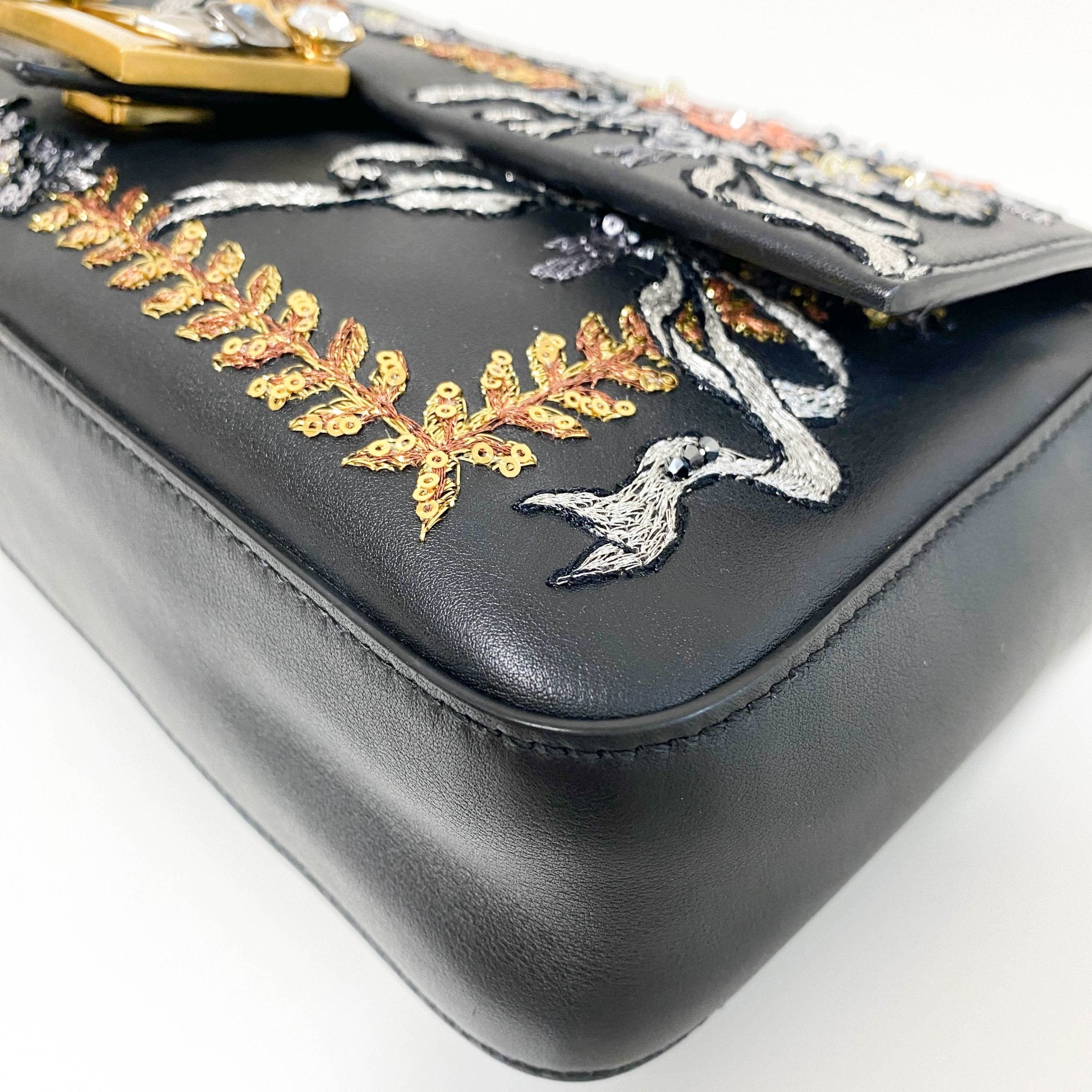 FENDI Baguette Calfskin Embroidered Black Shoulder Bag, in , Sold by HIVE PRELOVED - Shoulder Bags, ,