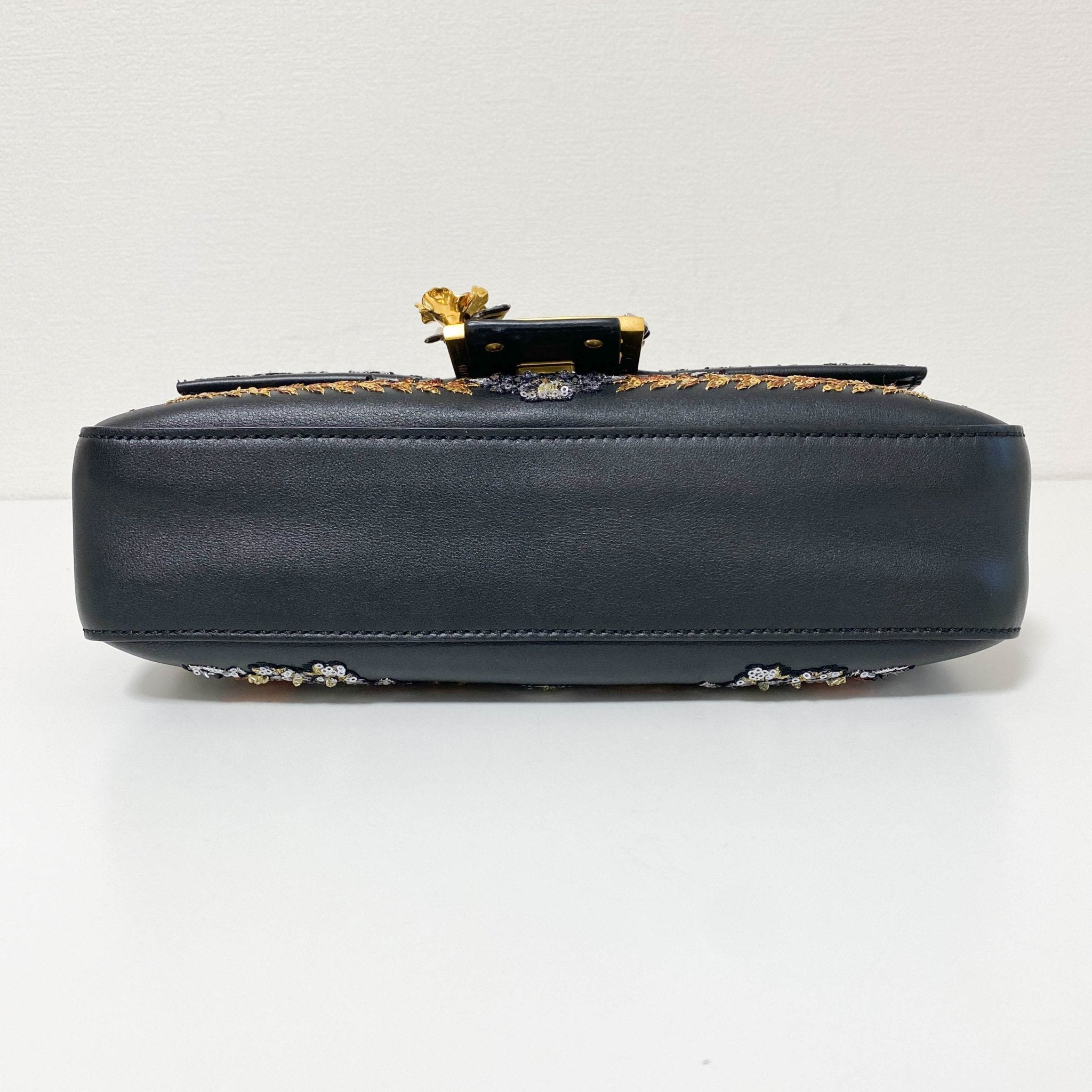 FENDI Baguette Calfskin Embroidered Black Shoulder Bag, in , Sold by HIVE PRELOVED - Shoulder Bags, ,