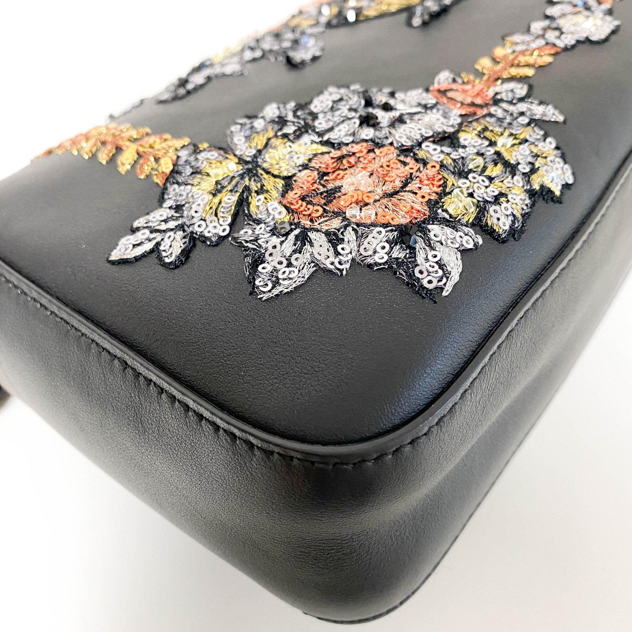 FENDI Baguette Calfskin Embroidered Black Shoulder Bag, in , Sold by HIVE PRELOVED - Shoulder Bags, ,