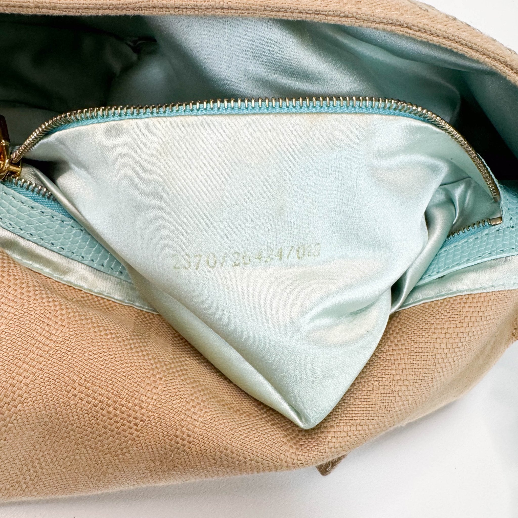 FENDI Baguette Canvas Studded Spider Hardware Beige / Turquoise Shoulder Bag, in , Sold by HIVE PRELOVED - Shoulder Bags, ,