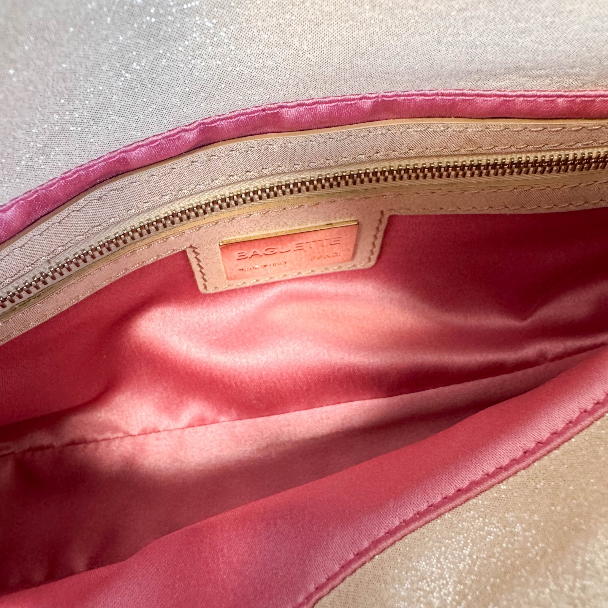 FENDI Baguette Champagne Gold Shoulder Bag Rhinestone Hardware, in , Sold by HIVE PRELOVED - Shoulder Bags, ,