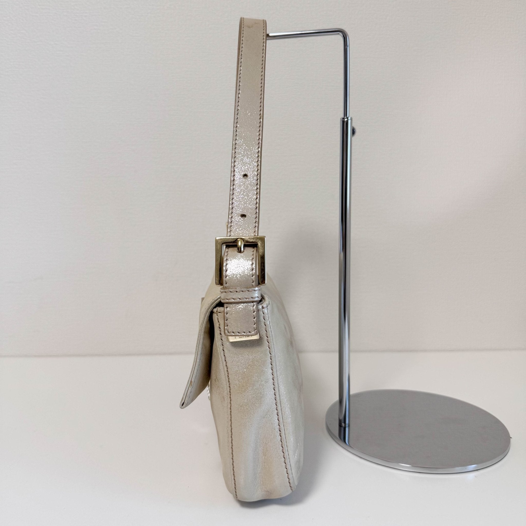 FENDI Baguette Champagne Gold Shoulder Bag Rhinestone Hardware, in , Sold by HIVE PRELOVED - Shoulder Bags, ,